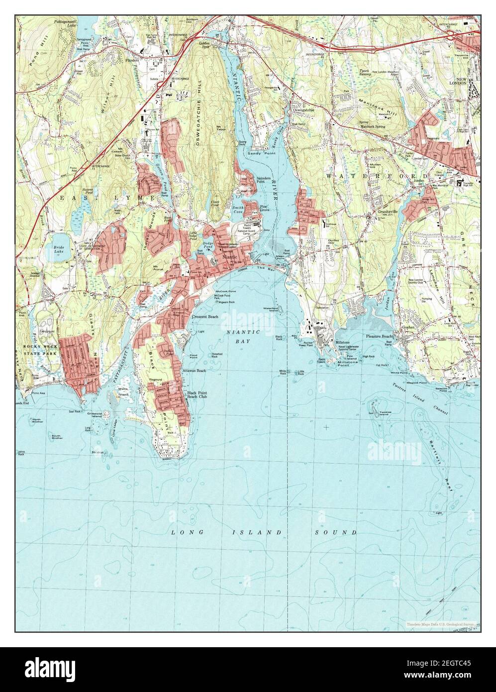 Map Of East Lyme Ct Niantic, Connecticut, Map 1983, 1:24000, United States Of America By  Timeless Maps, Data U.s. Geological Survey Stock Photo - Alamy