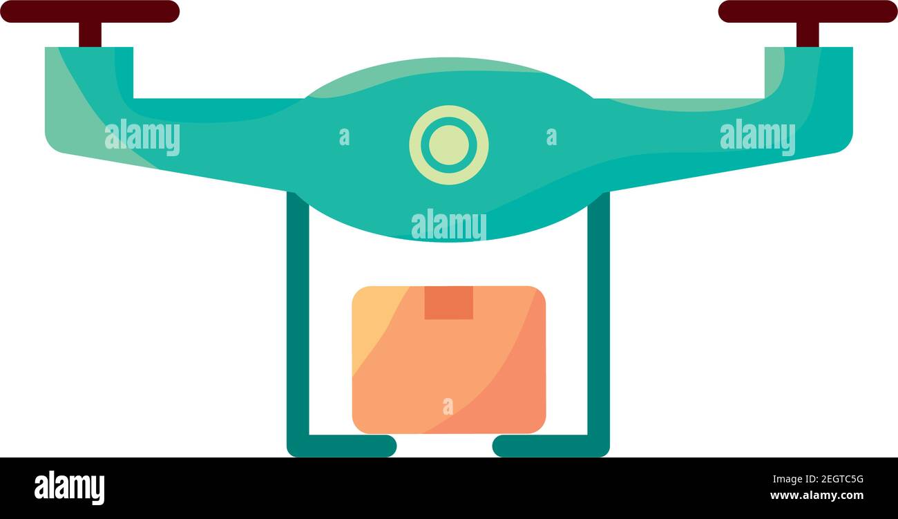 drone flying with box delivery service vector illustration design Stock ...