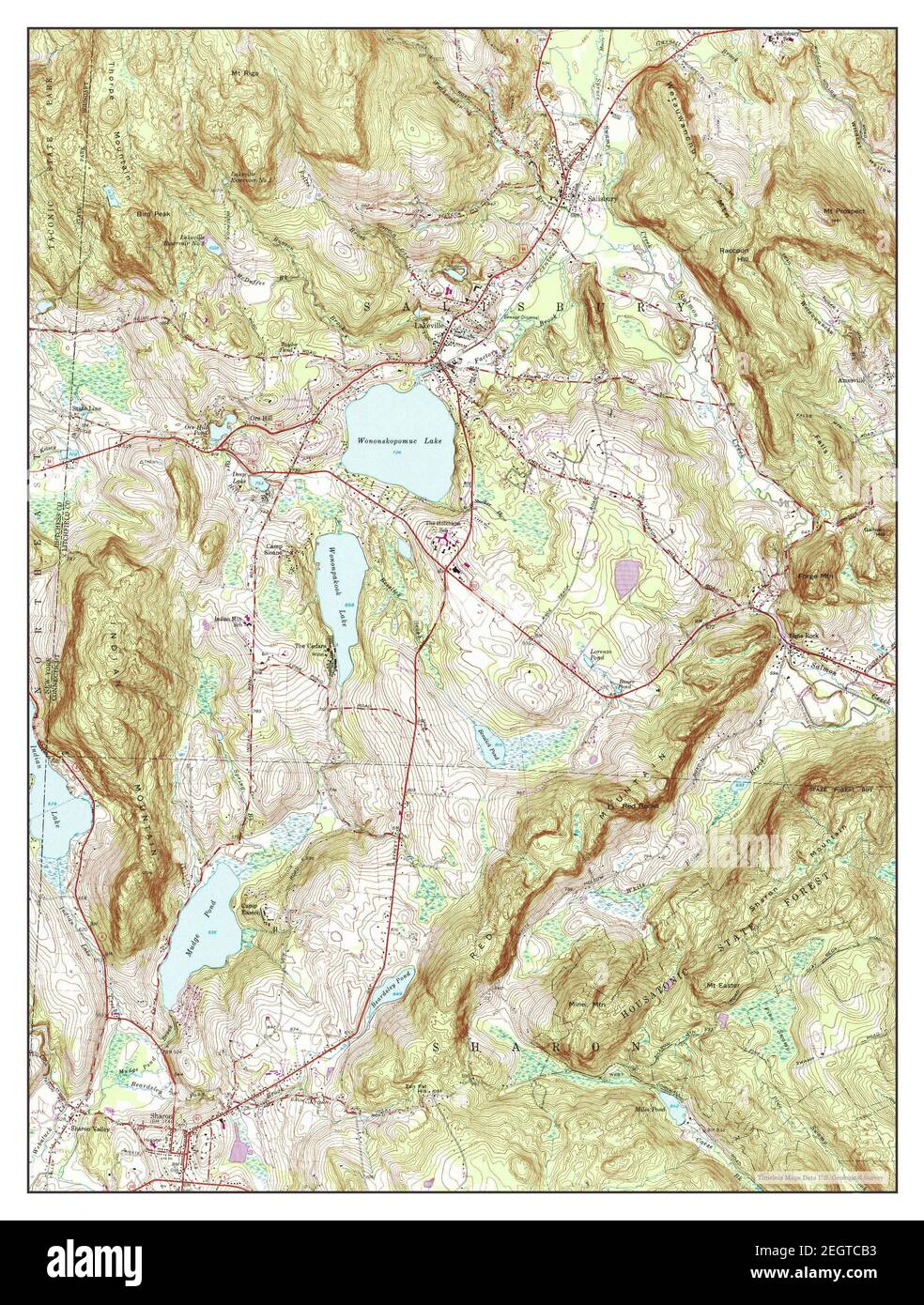 Sharon, Connecticut, map 1956, 124000, United States of America by