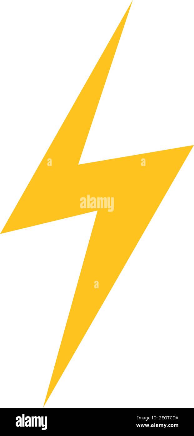 Thunder and Bolt Lighting Flash Icons Set. Flat Style on Dark Background. Vector - Vector Stock Vector
