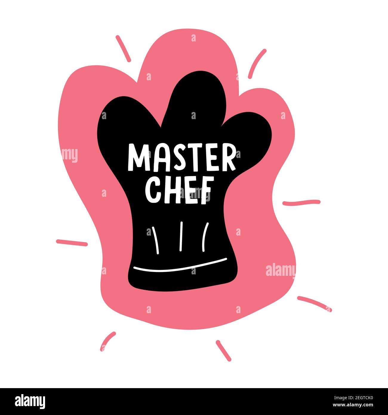 master chef lettering in hat silhouette style icon vector illustration ...
