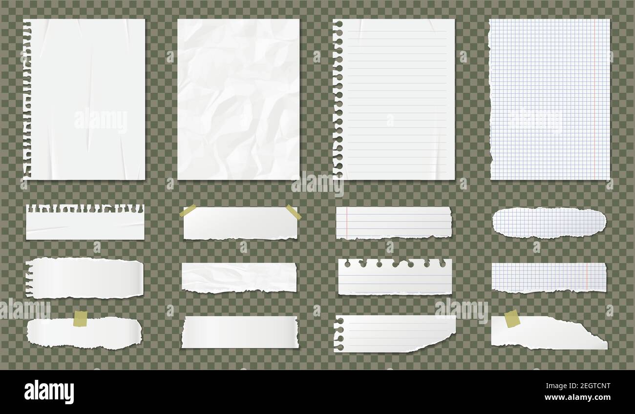 Realistic paper blank sheets set isolated on transparent background ...