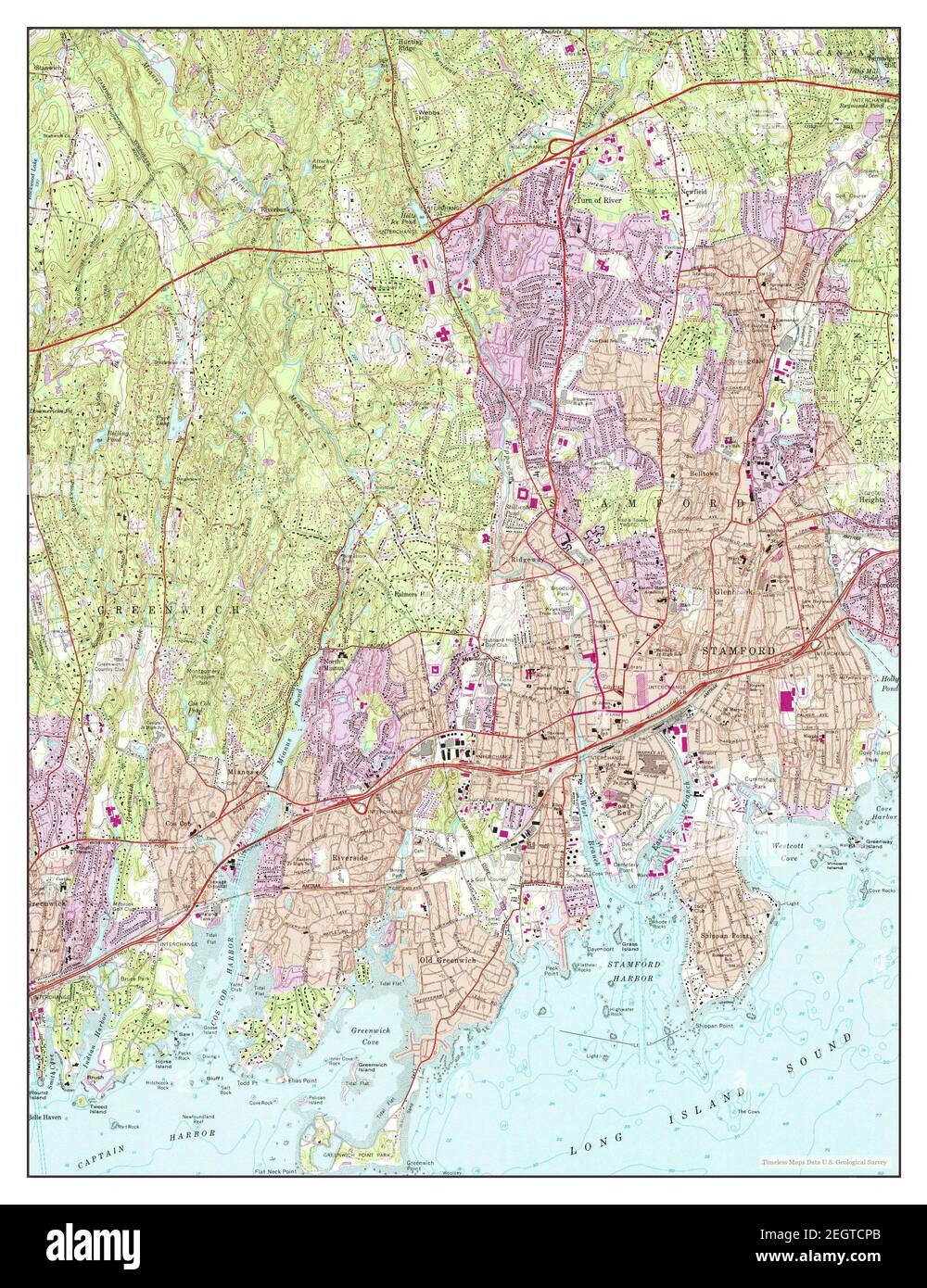 Stamford, Connecticut, map 1960, 124000, United States of America by