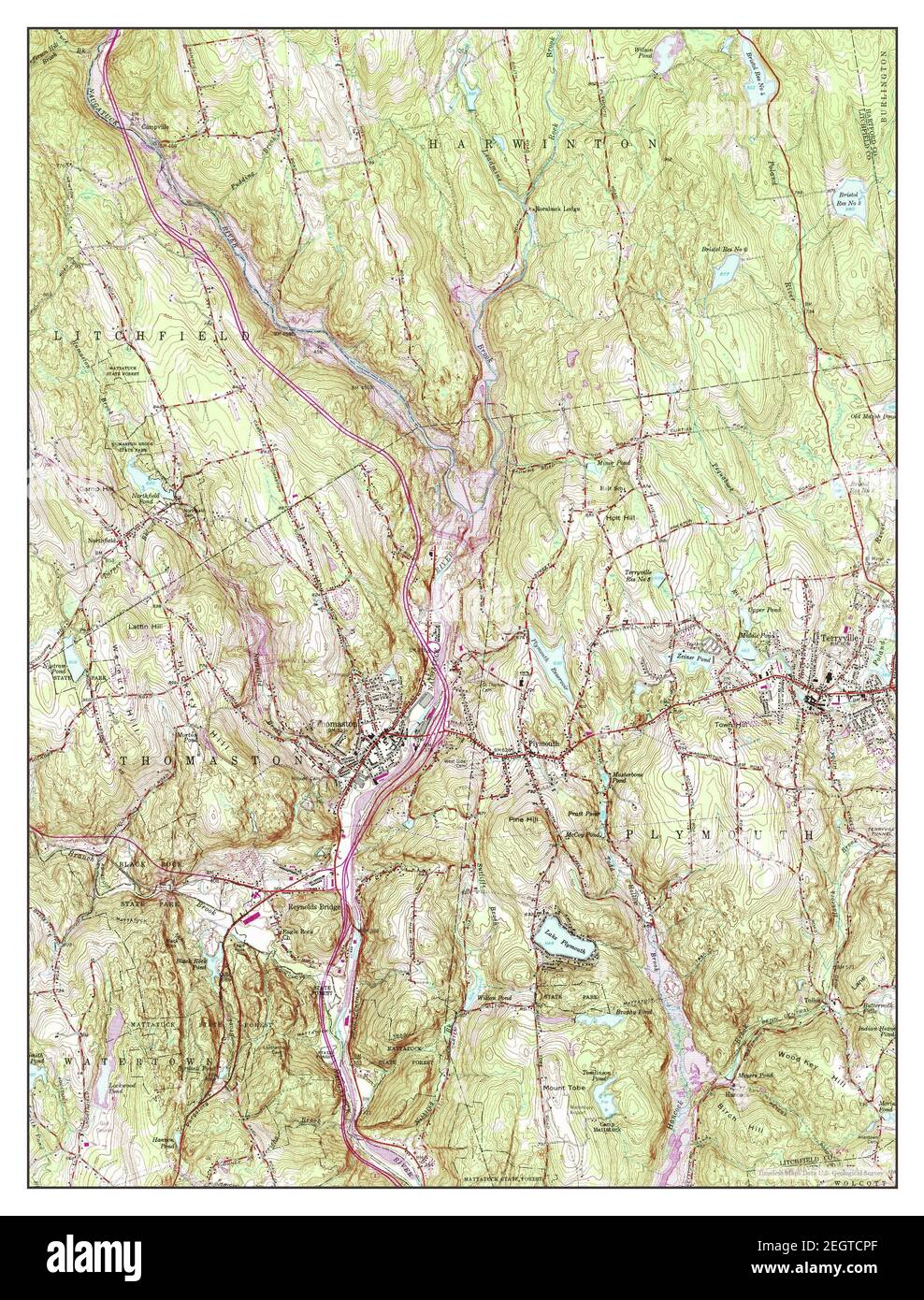 Thomaston, Connecticut, map 1956, 124000, United States of America by