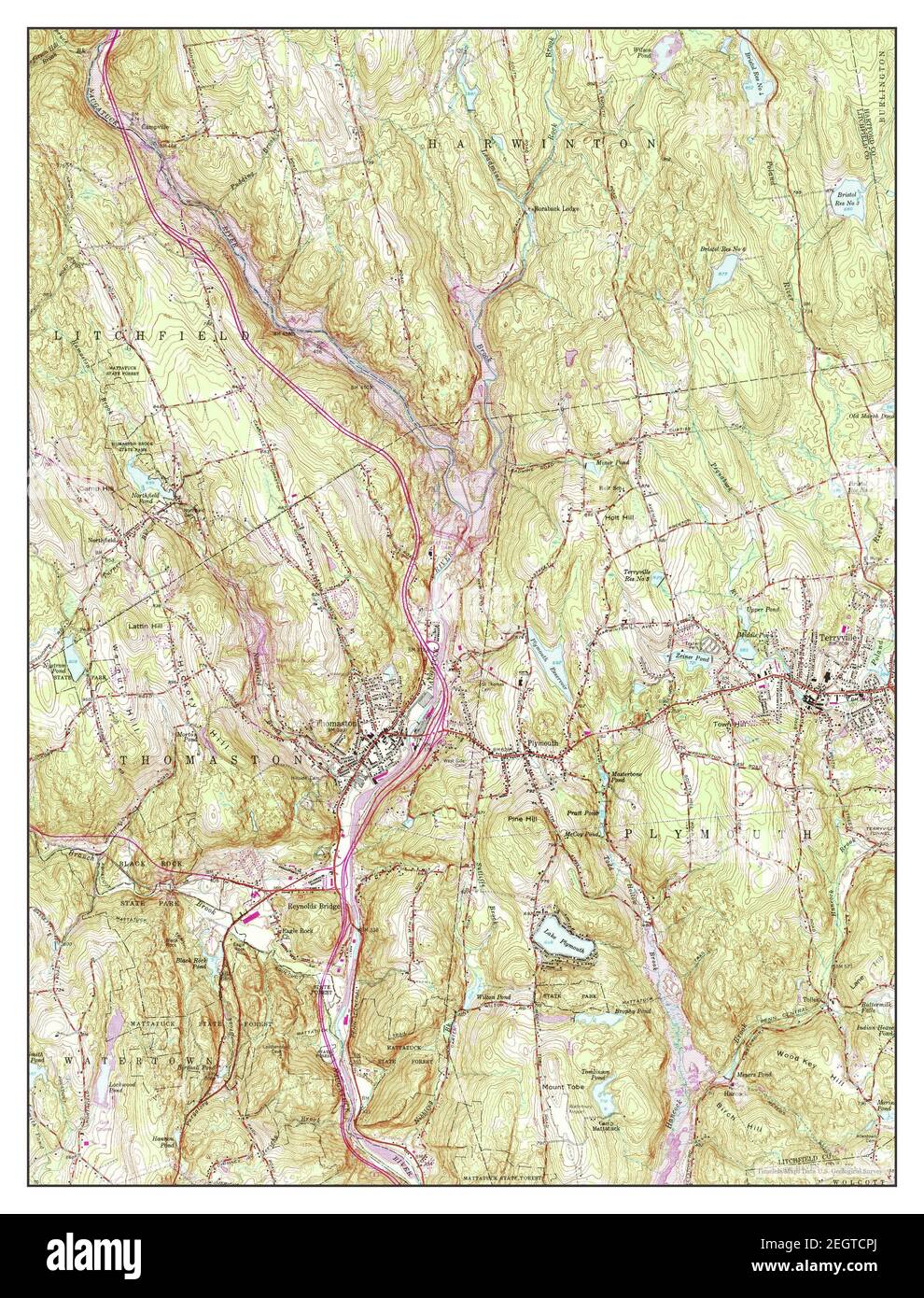 Thomaston, Connecticut, map 1956, 124000, United States of America by