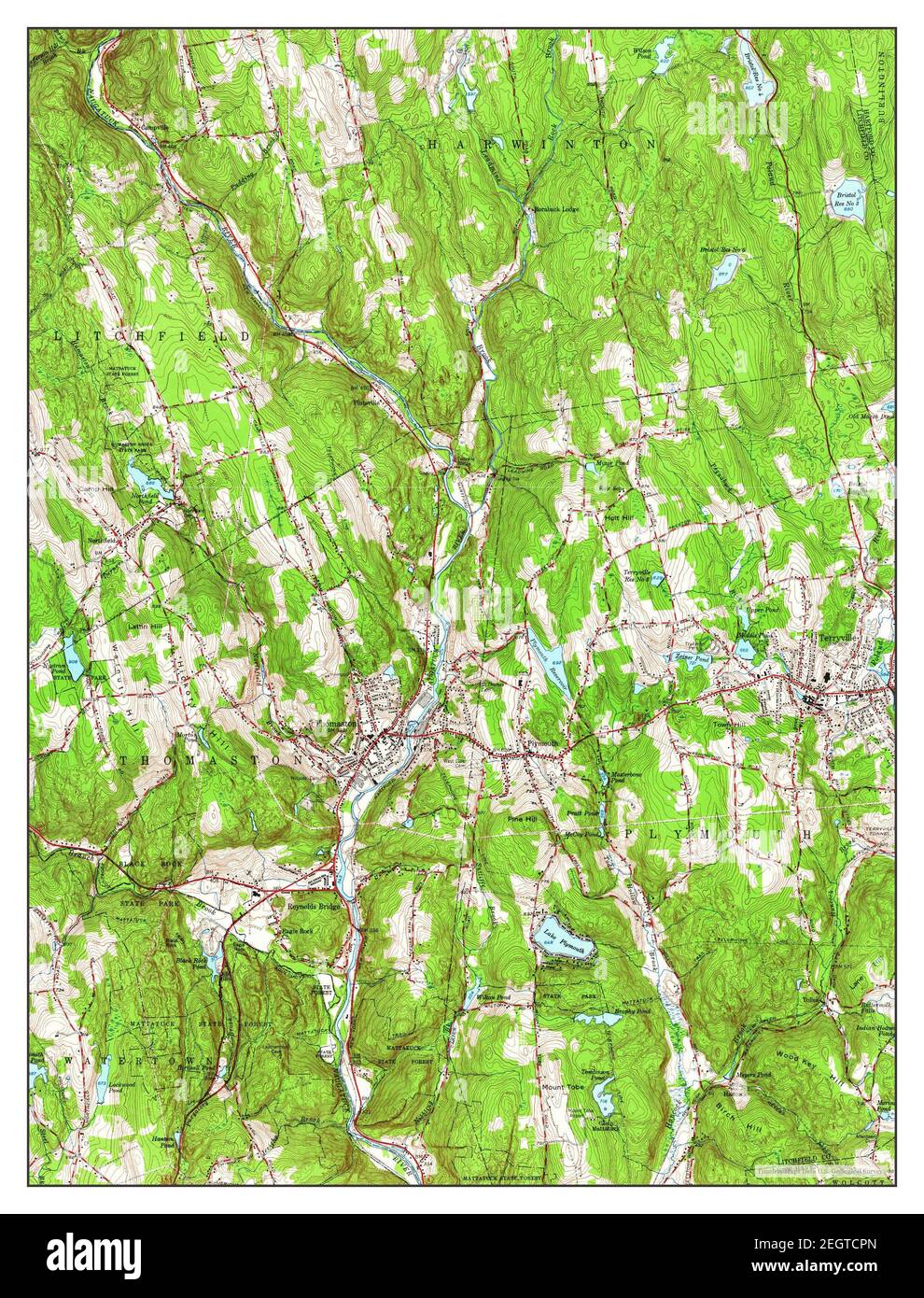 Thomaston, Connecticut, map 1956, 124000, United States of America by