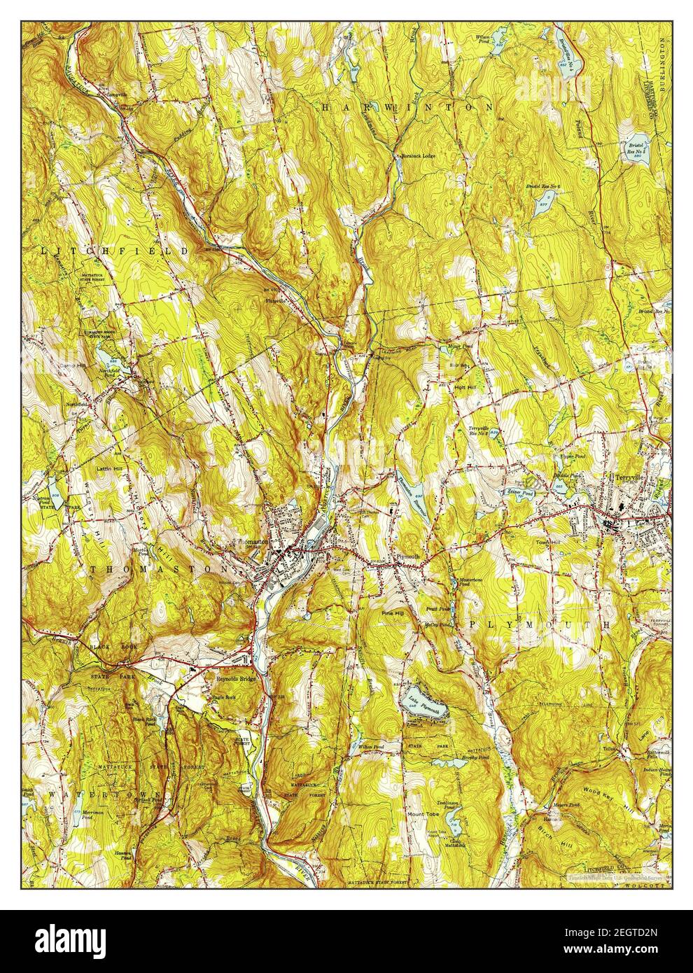 Thomaston, Connecticut, map 1956, 124000, United States of America by