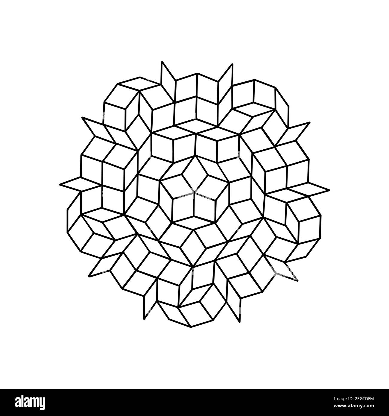 pattern parquet and penrose mosaics. black vector Stock Vector