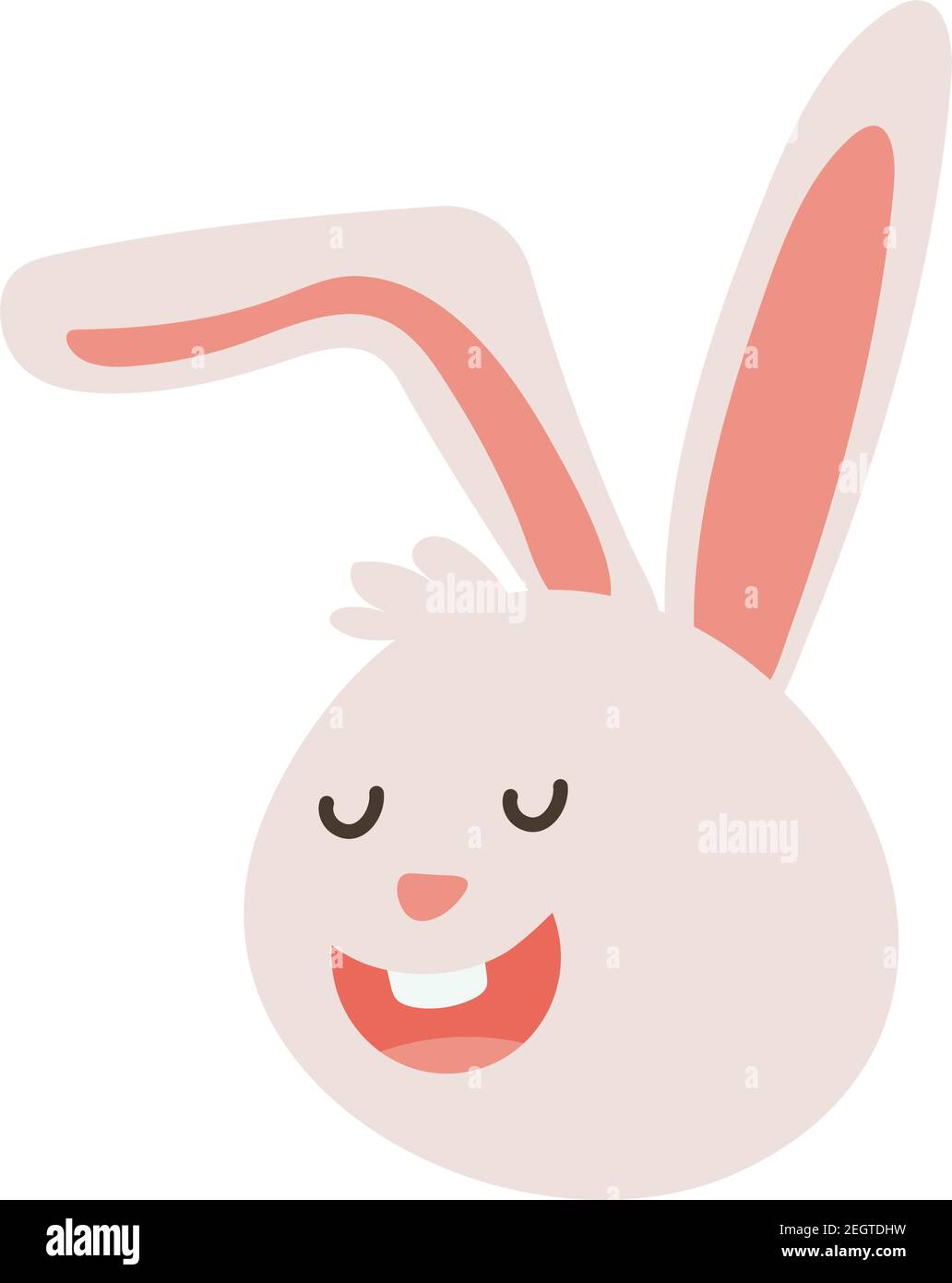 cute little rabbit head smiling character vector illustration design ...