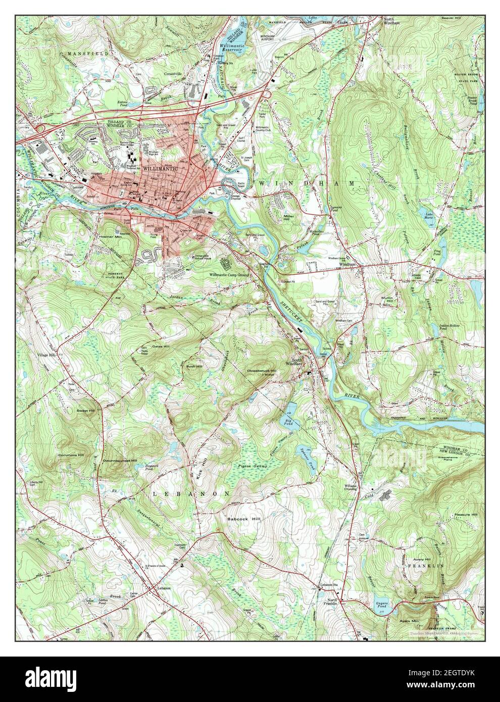 Willimantic Map Willimantic map Cut Out Stock Images & Pictures - Alamy