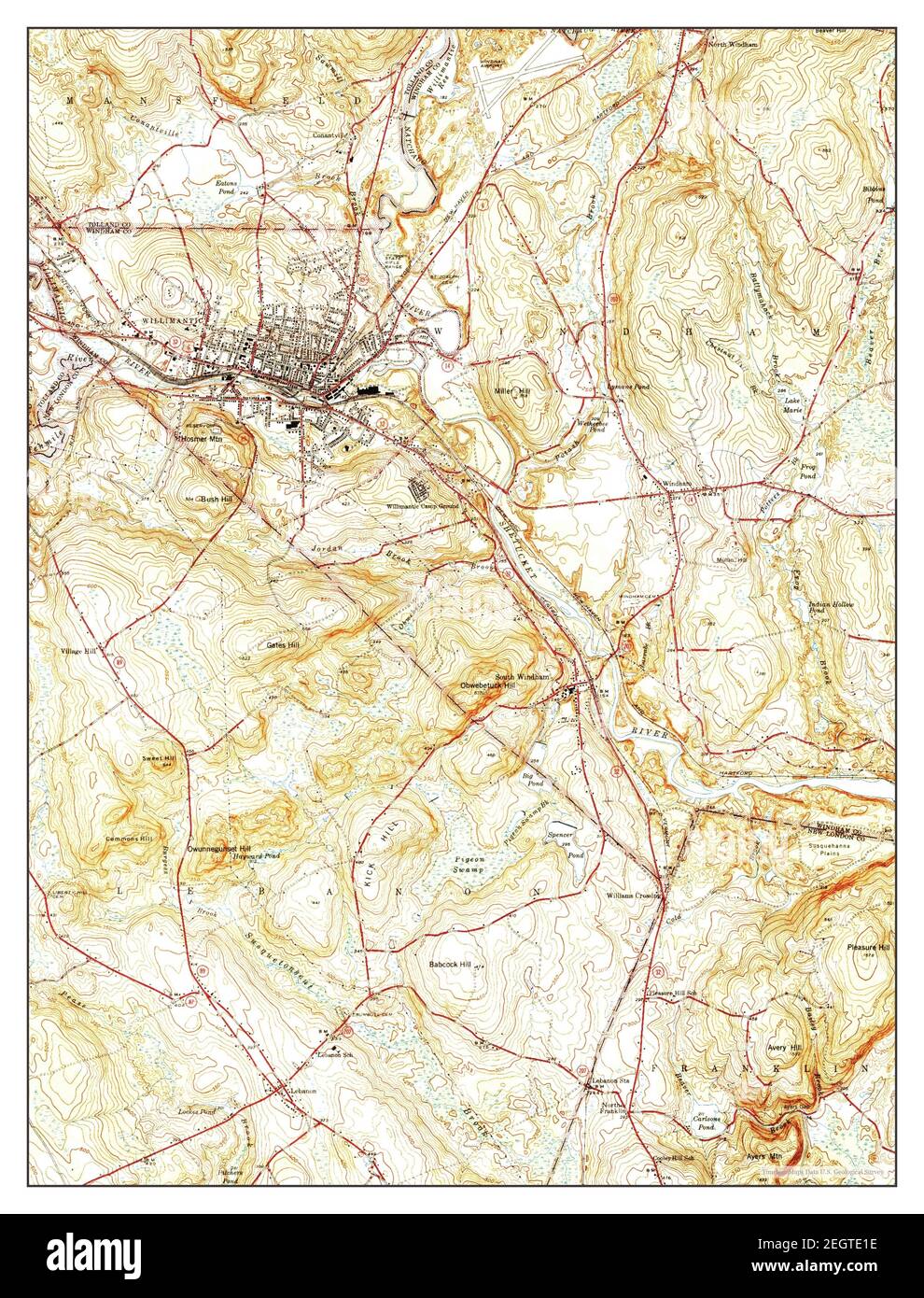 Map of willimantic hires stock photography and images Alamy