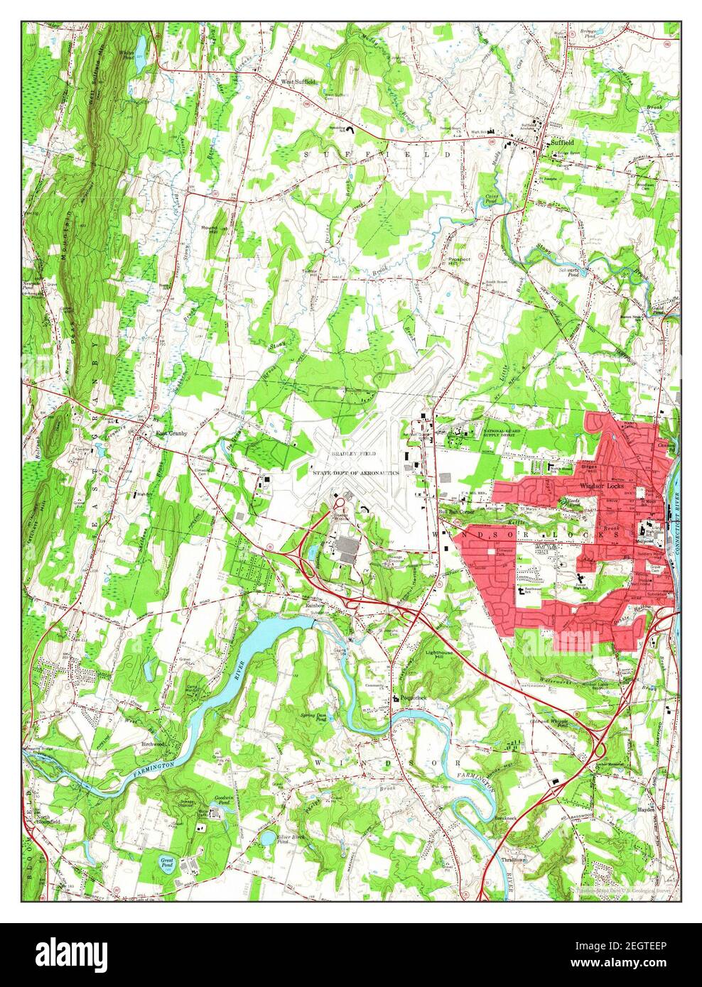 Windsor Locks, Connecticut, map 1964, 124000, United States of America by Timeless Maps, data U