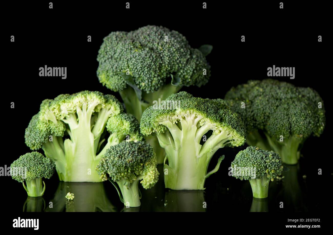 Fresh broccoli cabbage. the cut vegetable looks like trees Stock Photo