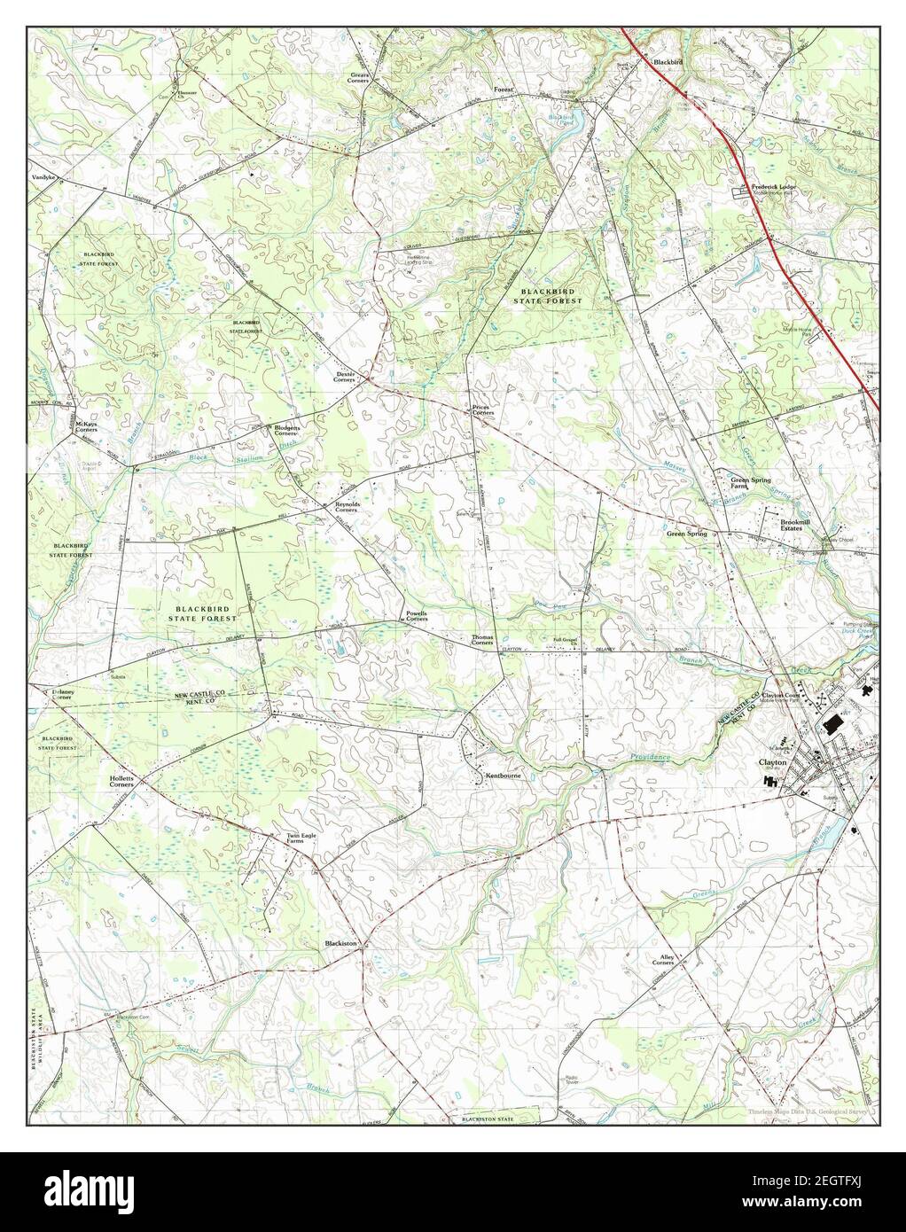 Clayton, Delaware, map 1993, 124000, United States of America by