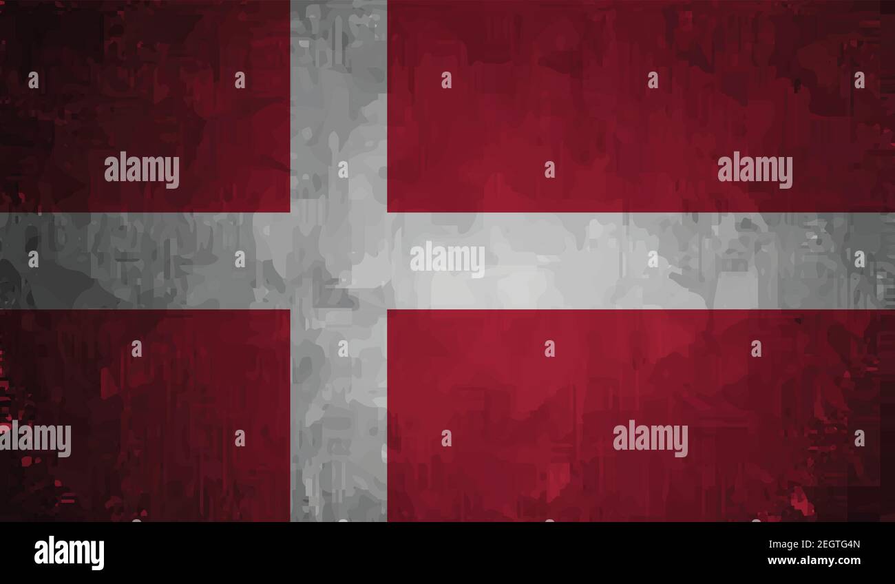 Denmark flag with waving grunge texture. Vector background Stock Vector ...