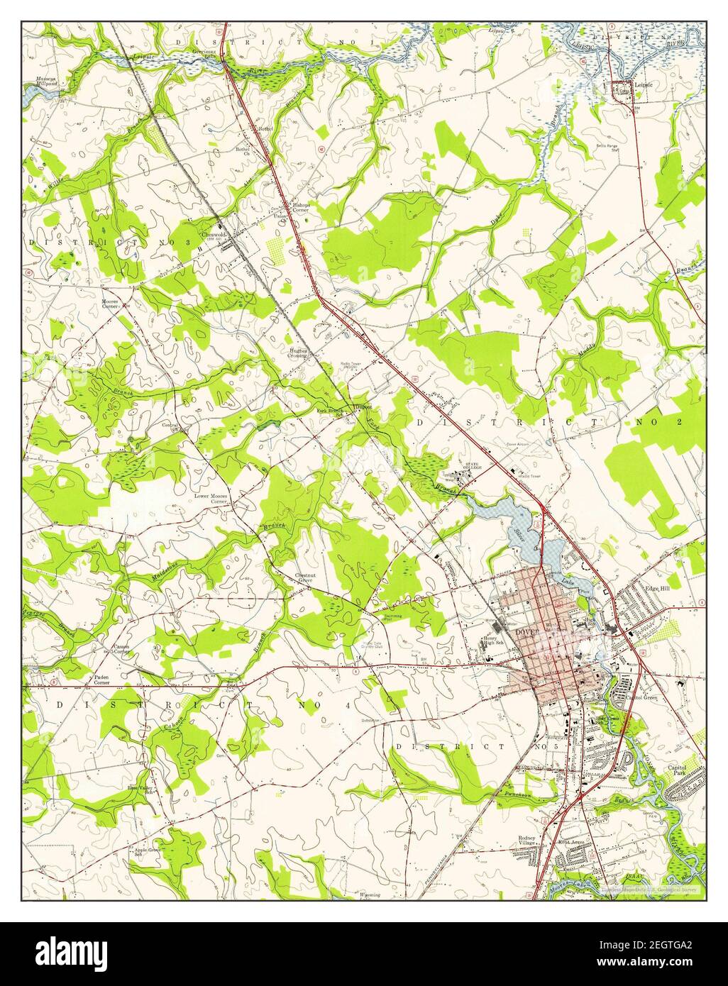 Dover, Delaware, map 1956, 1:24000, United States of America by 