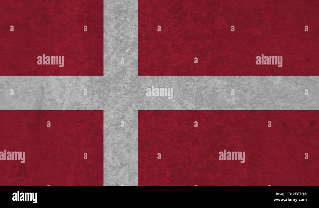 Denmark flag with waving grunge texture. Vector background Stock Vector ...