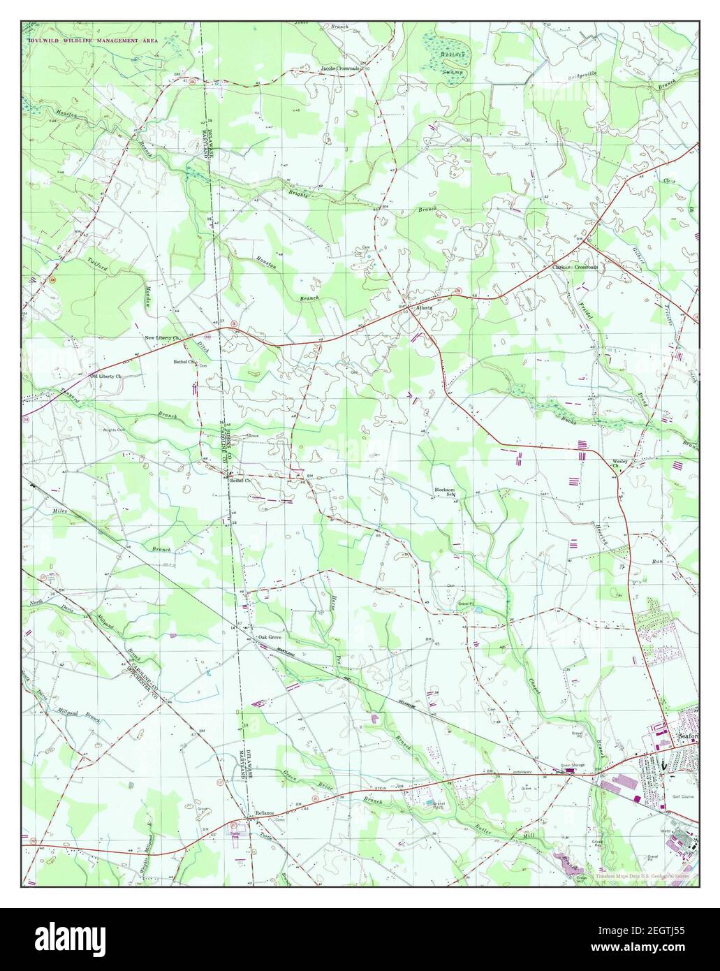 Seaford West, Delaware, map 1955, 124000, United States of America by