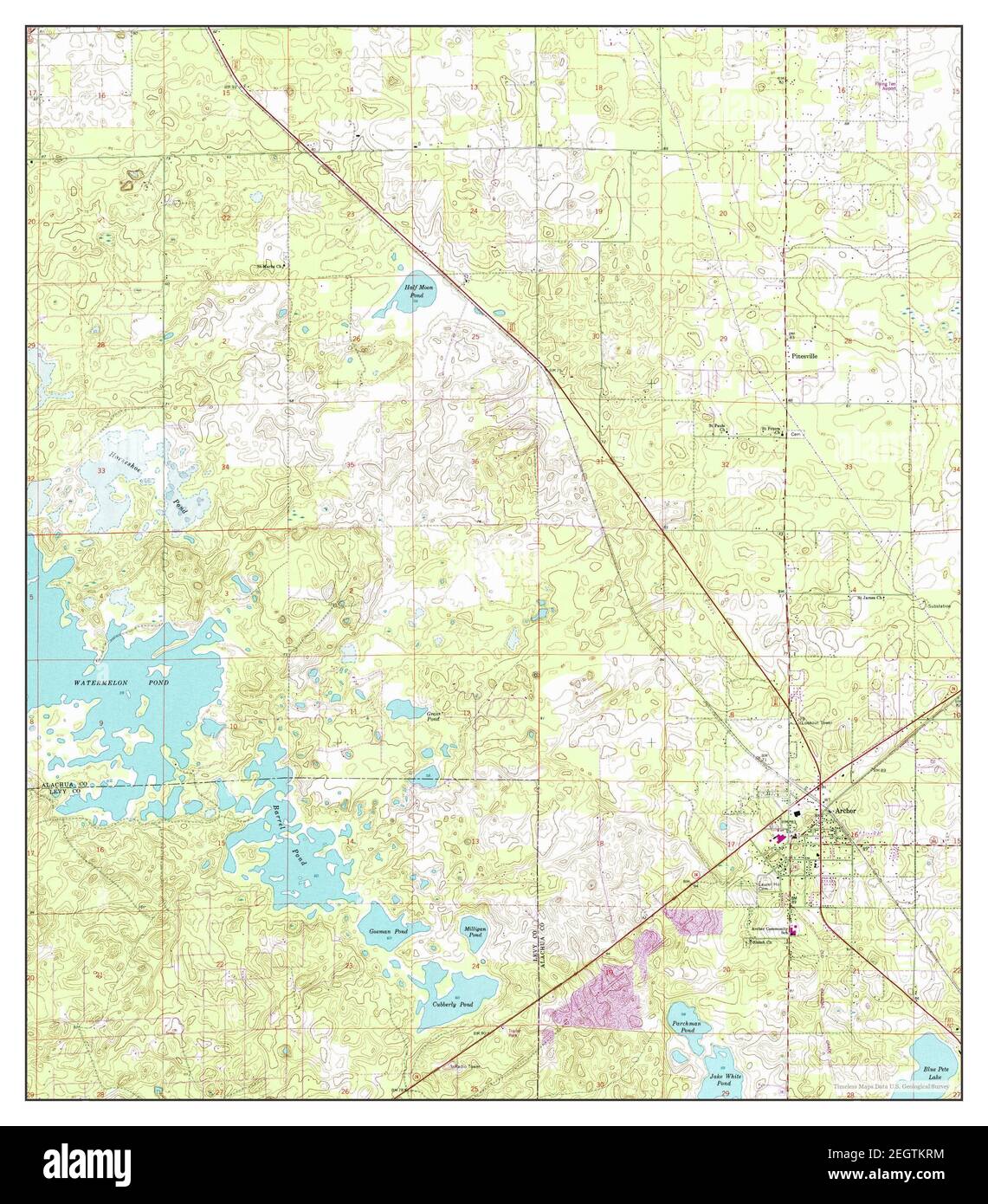 Archer, Florida, map 1968, 124000, United States of America by