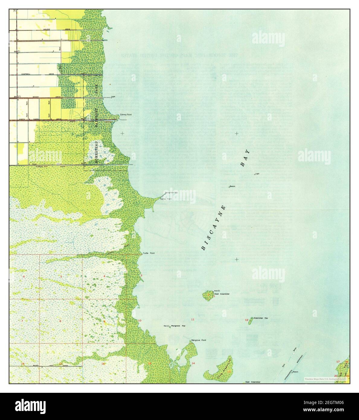 Arsenicker Keys, Florida, map 1949, 1:24000, United States of America by Timeless Maps, data U.S. Geological Survey Stock Photo