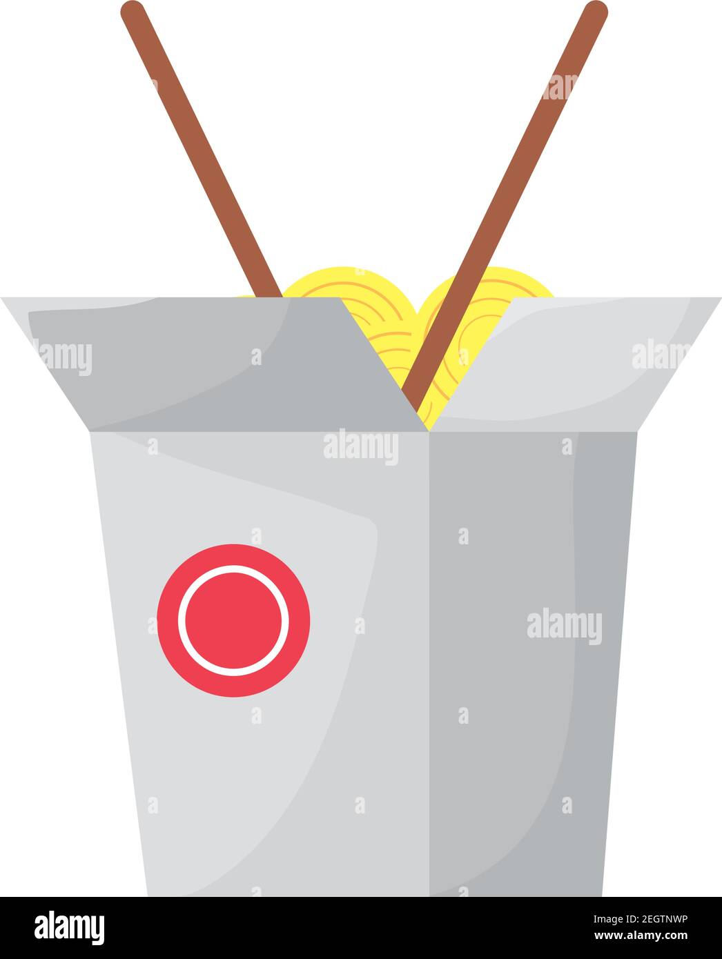 chinese food box with chopsticks vector illustration design Stock ...