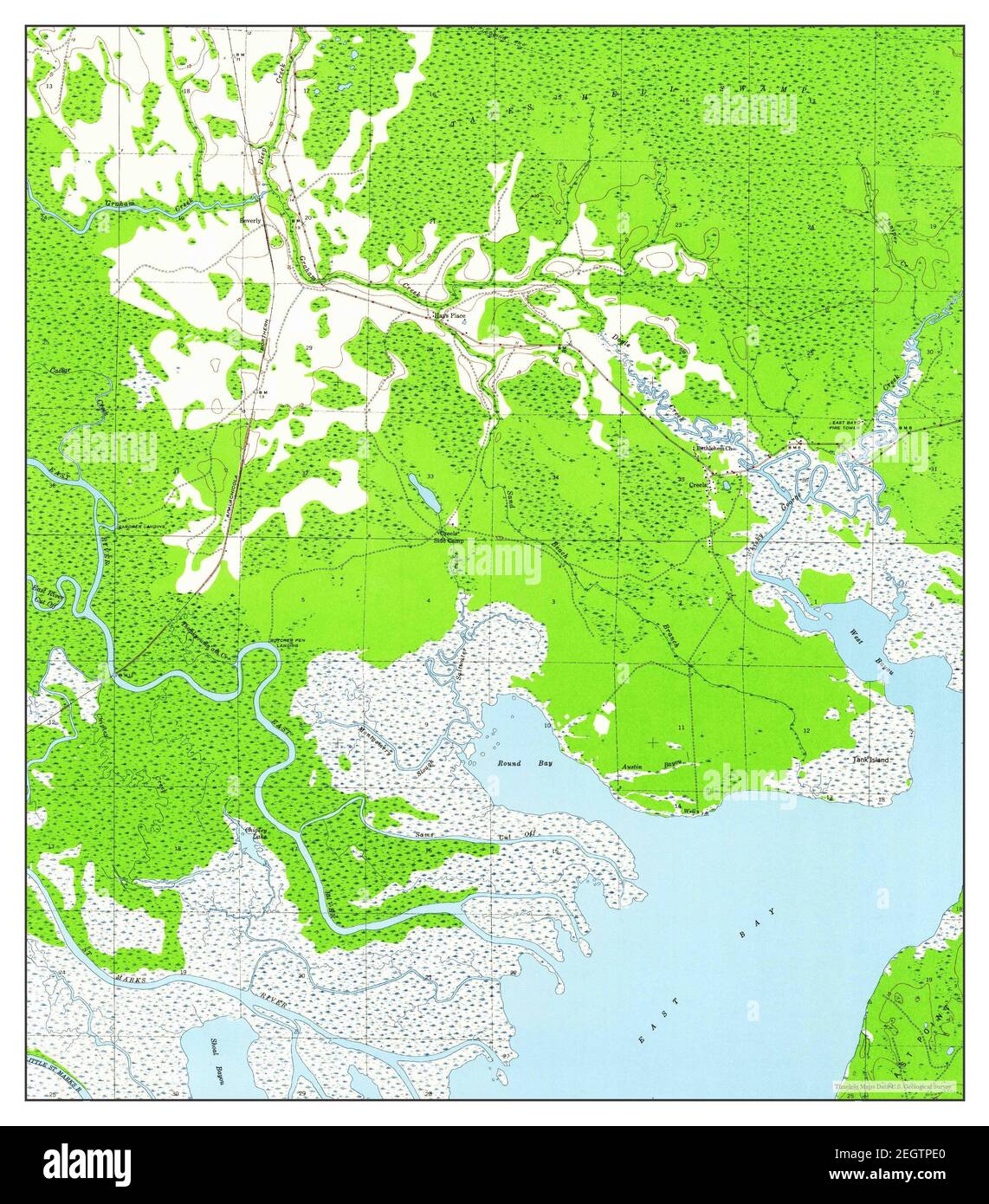 Beverly, Florida, map 1945, 124000, United States of America by Timeless Maps, data U.S