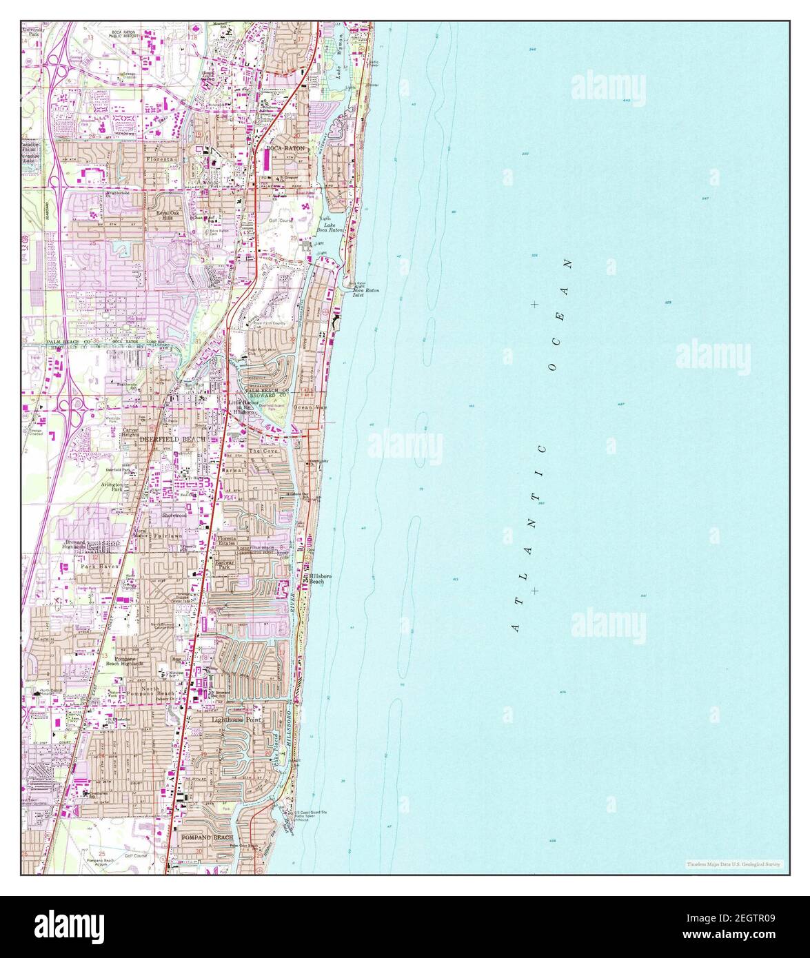Boca Raton, Florida, map 1962, 124000, United States of America by Timeless Maps, data U.S