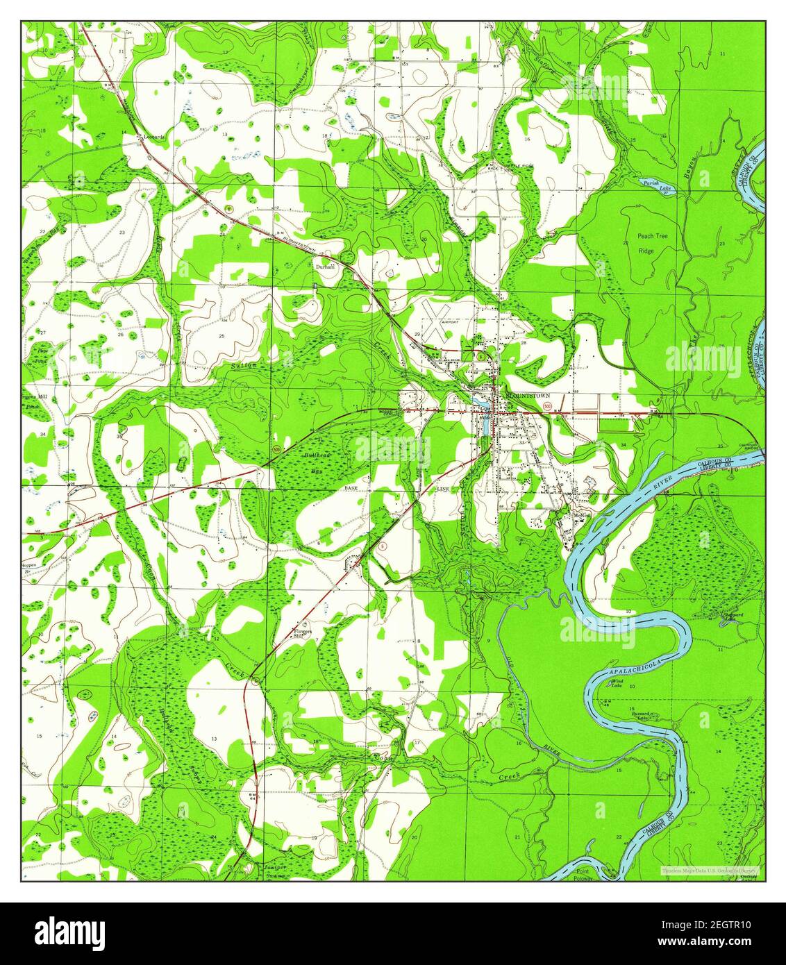 Blountstown, Florida, map 1945, 1:24000, United States of America by Timeless Maps, data U.S. Geological Survey Stock Photo
