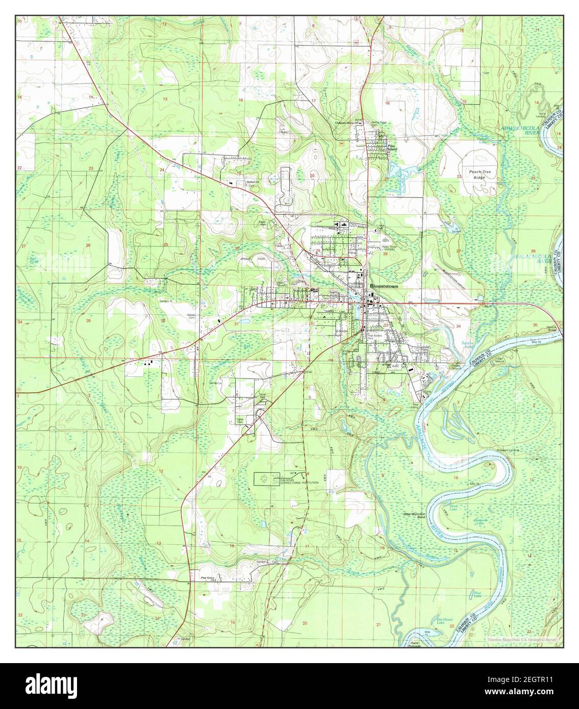 Blountstown, Florida, map 1990, 1:24000, United States of America by Timeless Maps, data U.S. Geological Survey Stock Photo