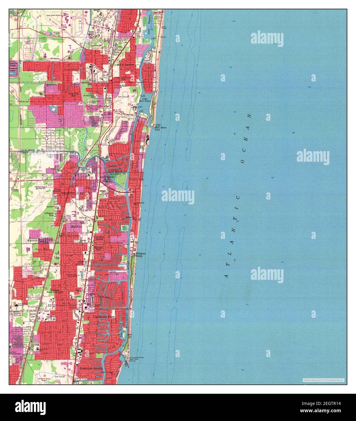 Boca raton Cut Out Stock Images - Boca Raton Florida Map 1962 124000 United States Of America By Timeless Maps Data Us Geological Survey 2EGTR14 