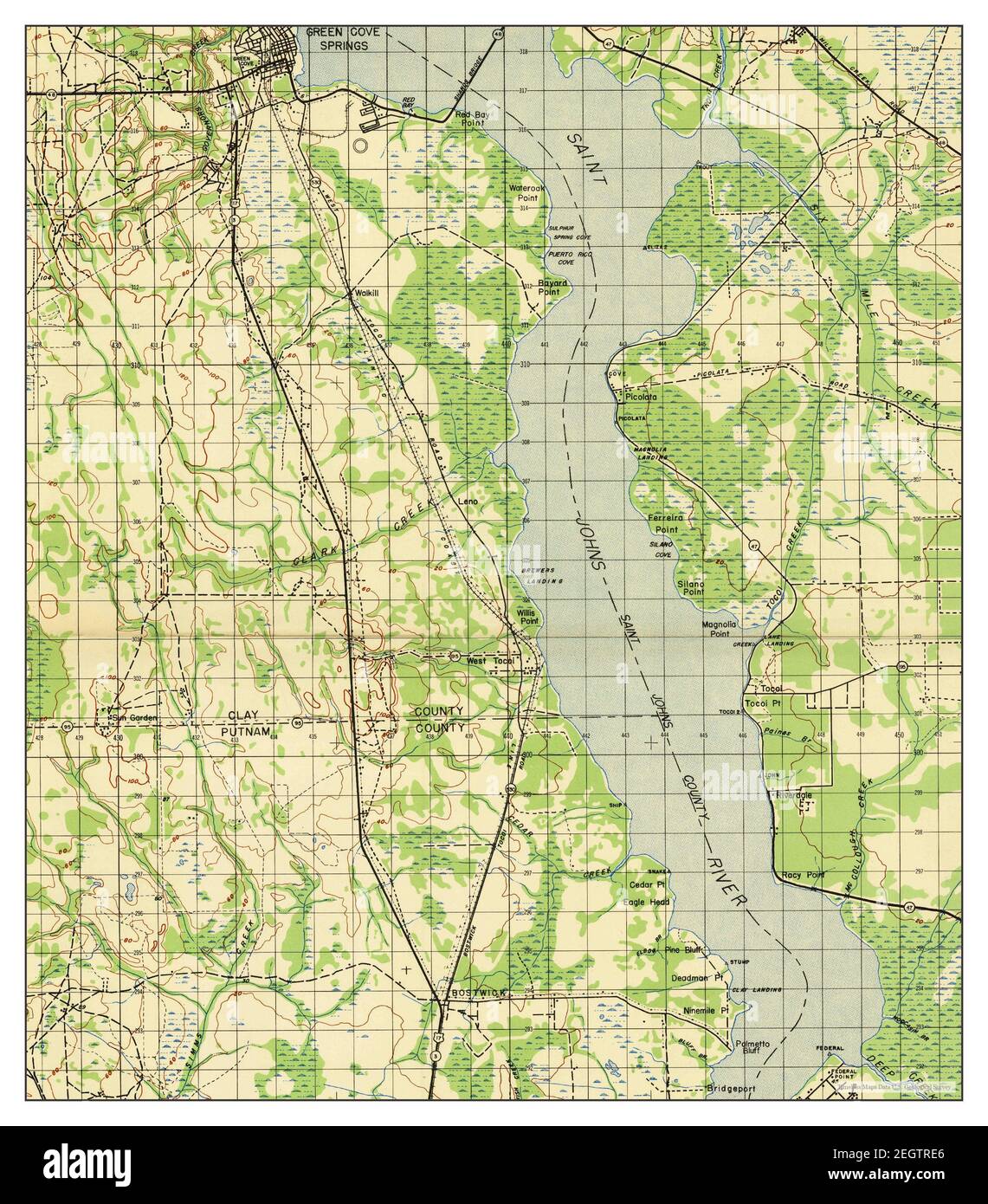 Bostwick, Florida, map 1947, 150000, United States of America by