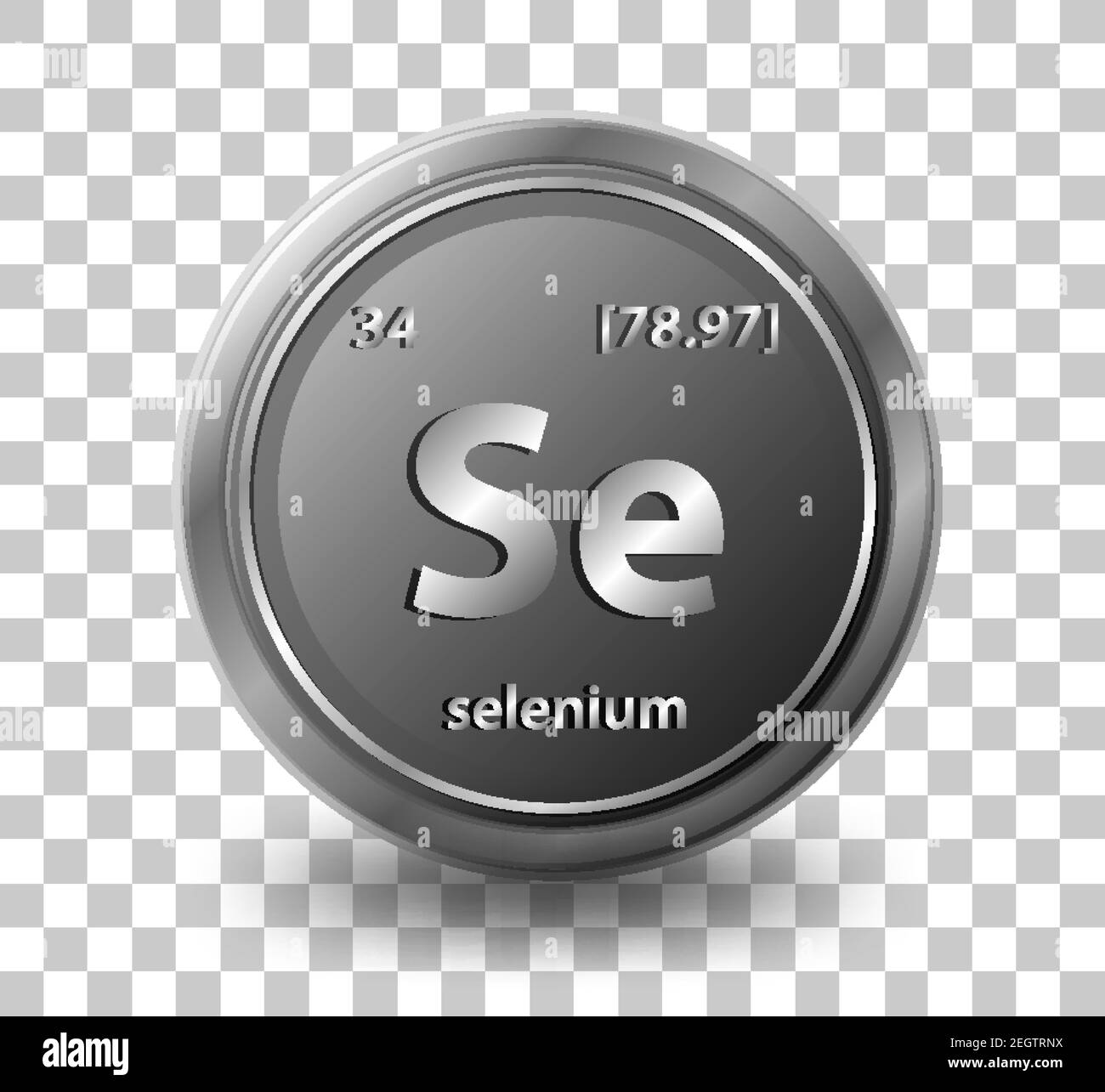 Selenium chemical element. Chemical symbol with atomic number and atomic mass. illustration