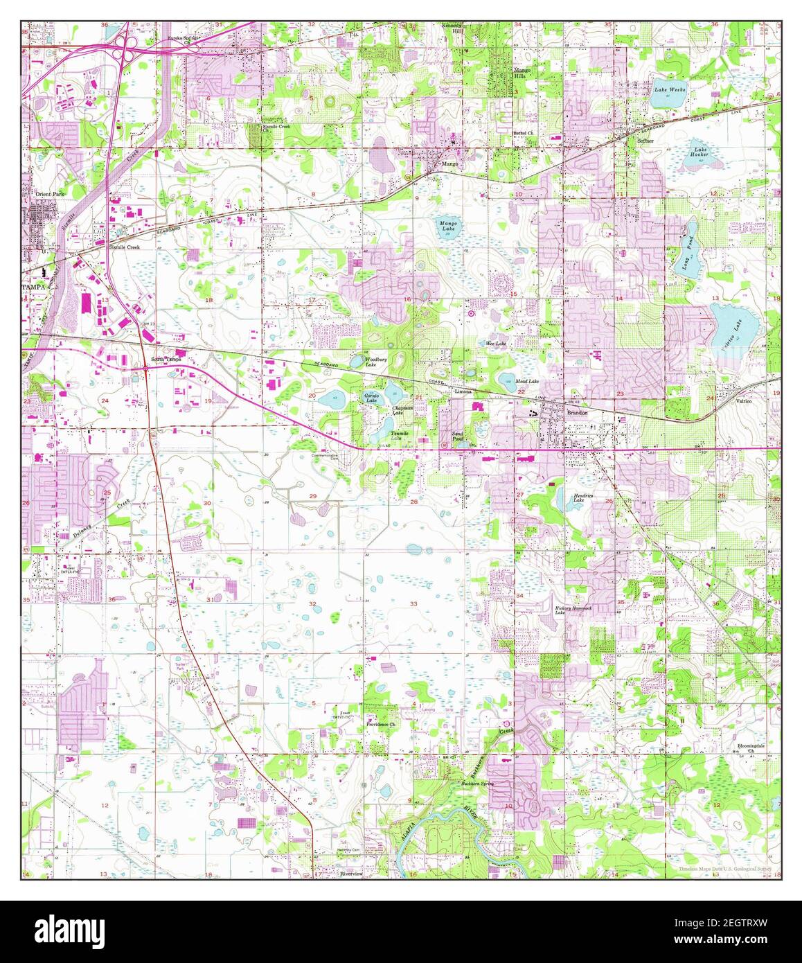 Brandon, Florida, map 1956, 1:24000, United States of America by Timeless Maps, data U.S. Geological Survey Stock Photo