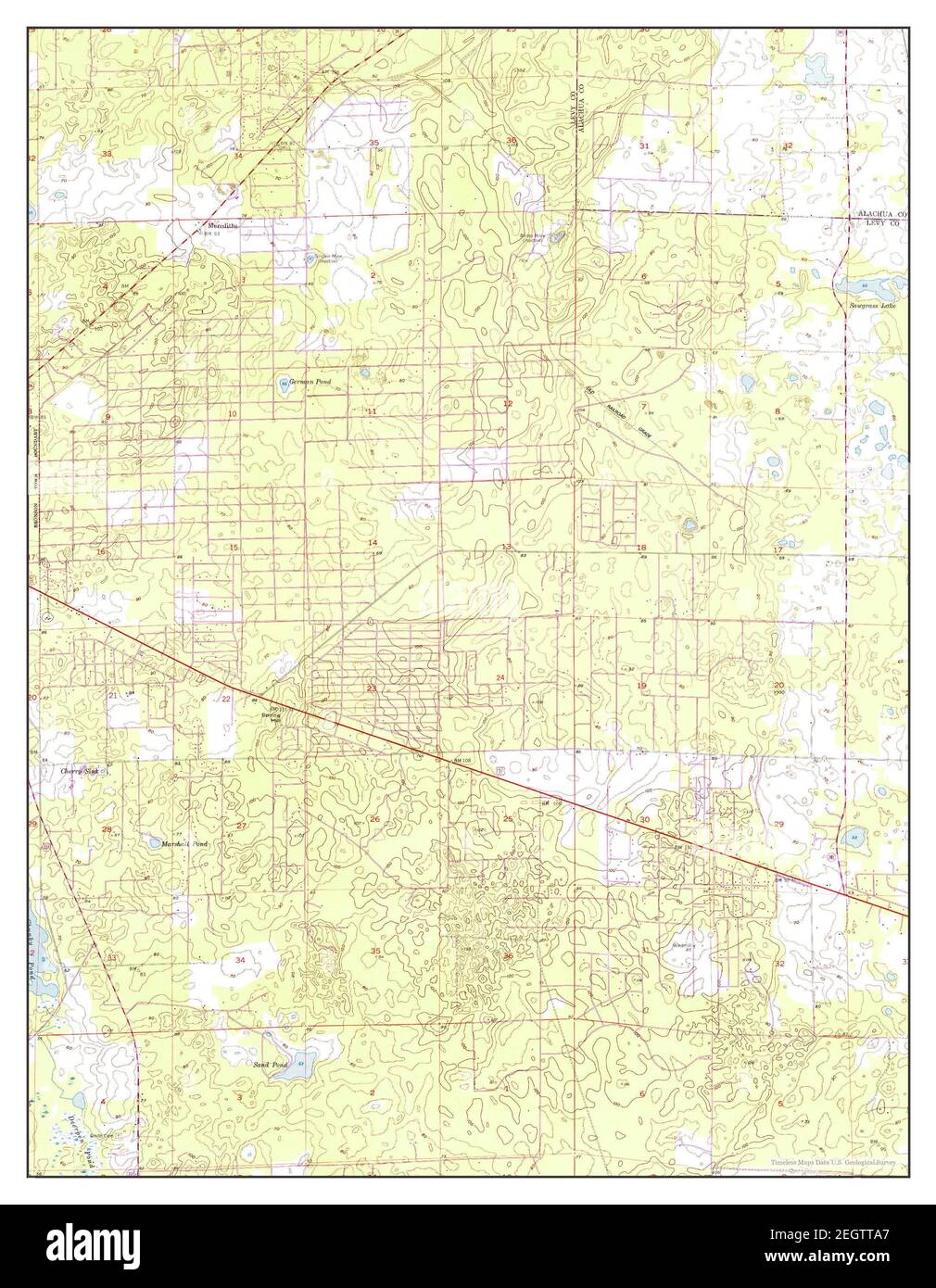 Bronson NE, Florida, map 1955, 124000, United States of America by