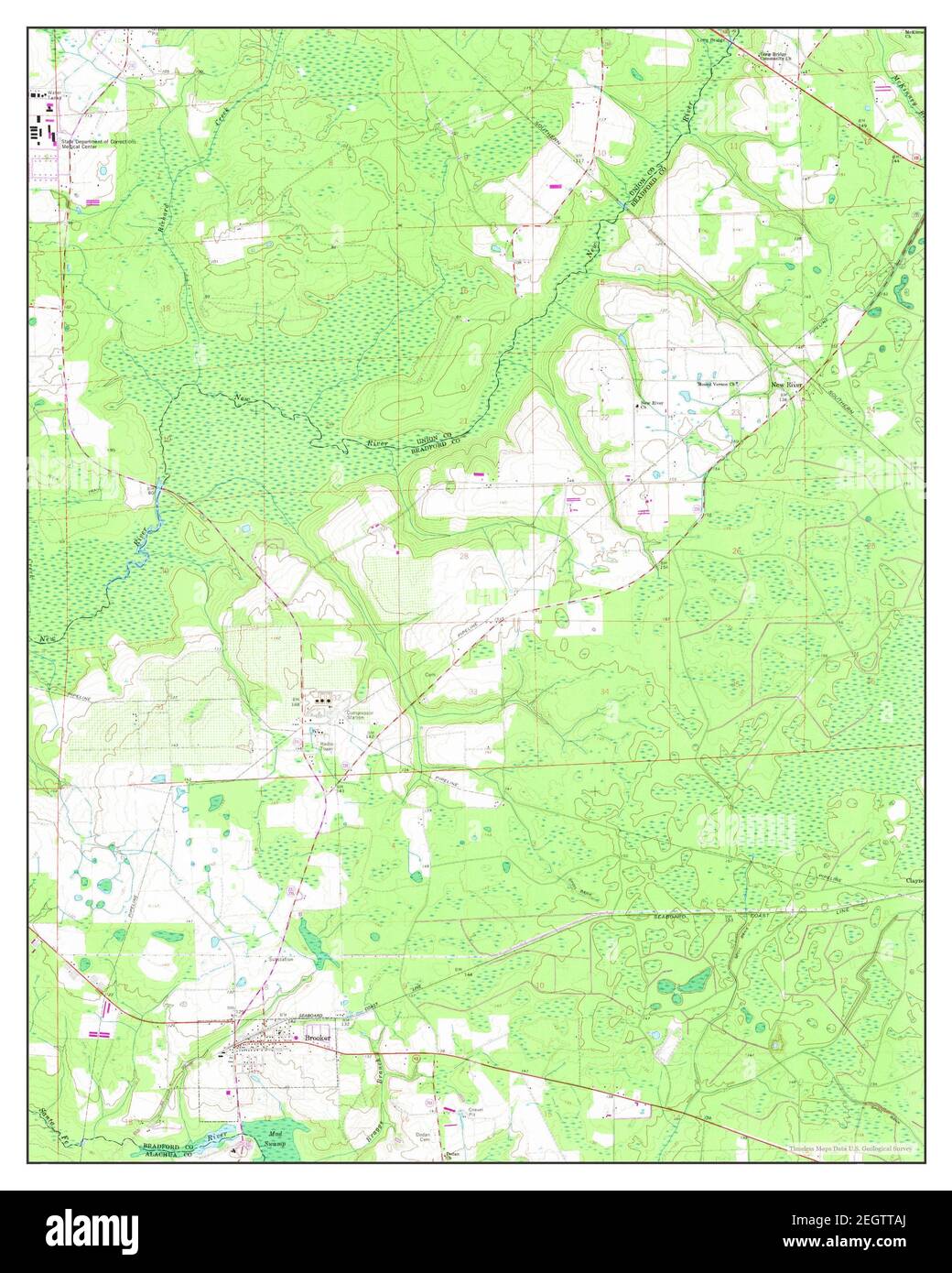 Brooker, Florida, map 1966, 124000, United States of America by