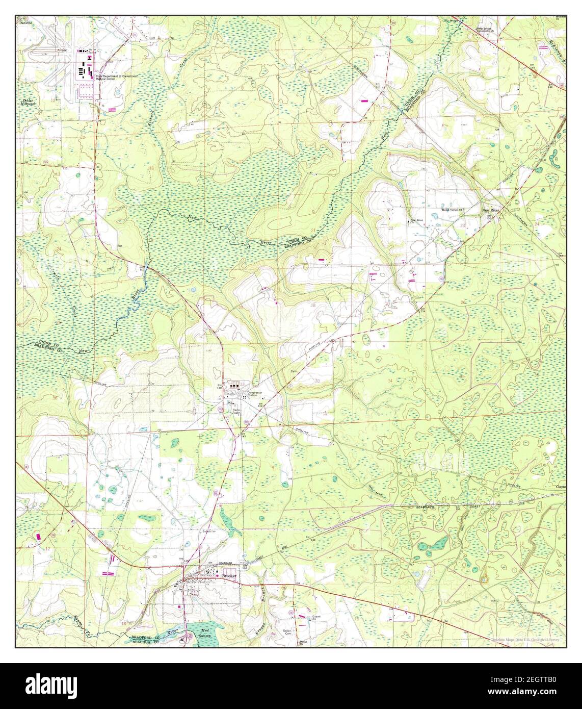 Brooker, Florida, map 1966, 124000, United States of America by