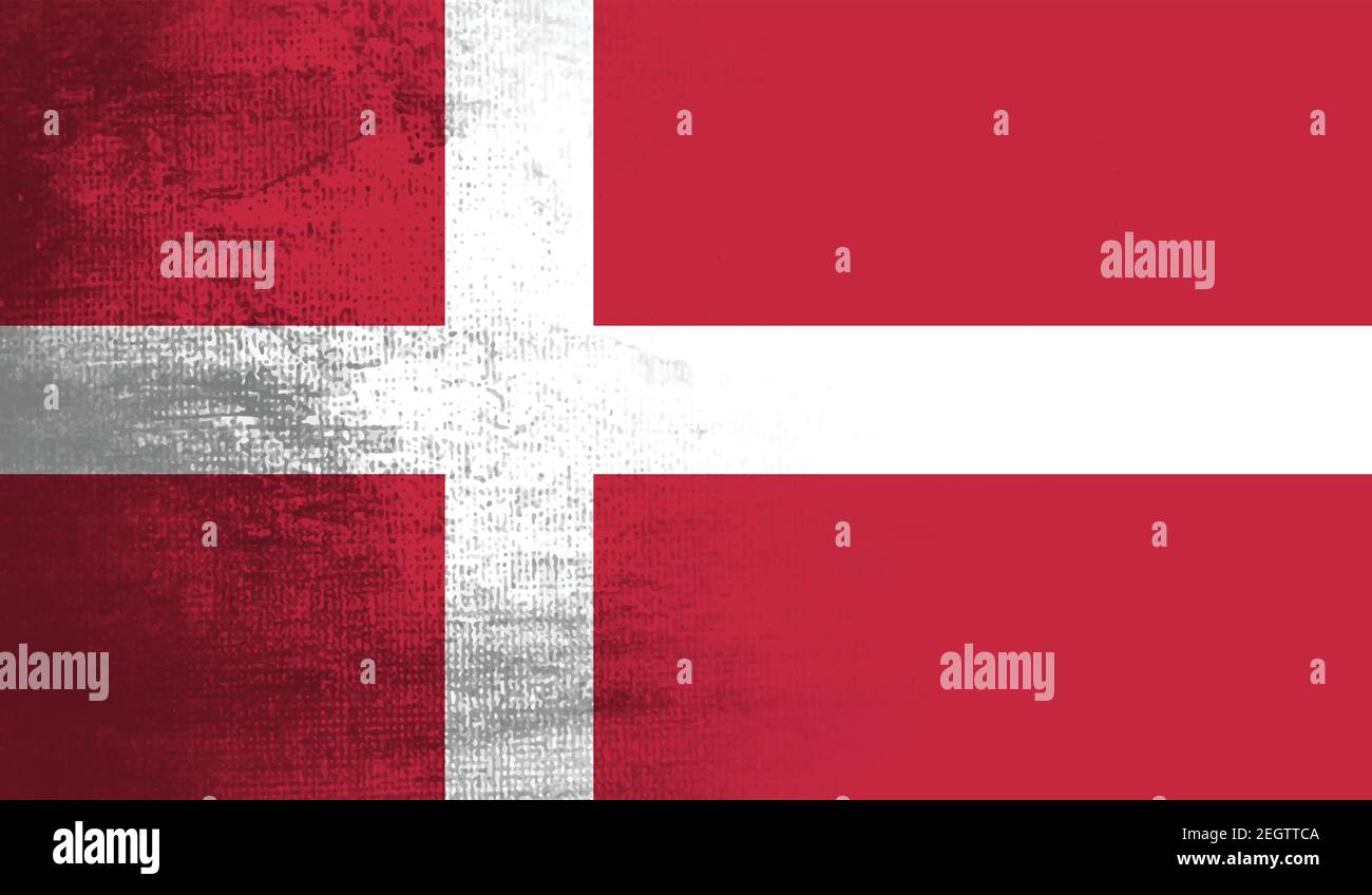 Denmark flag with waving grunge texture. Vector background Stock Vector ...