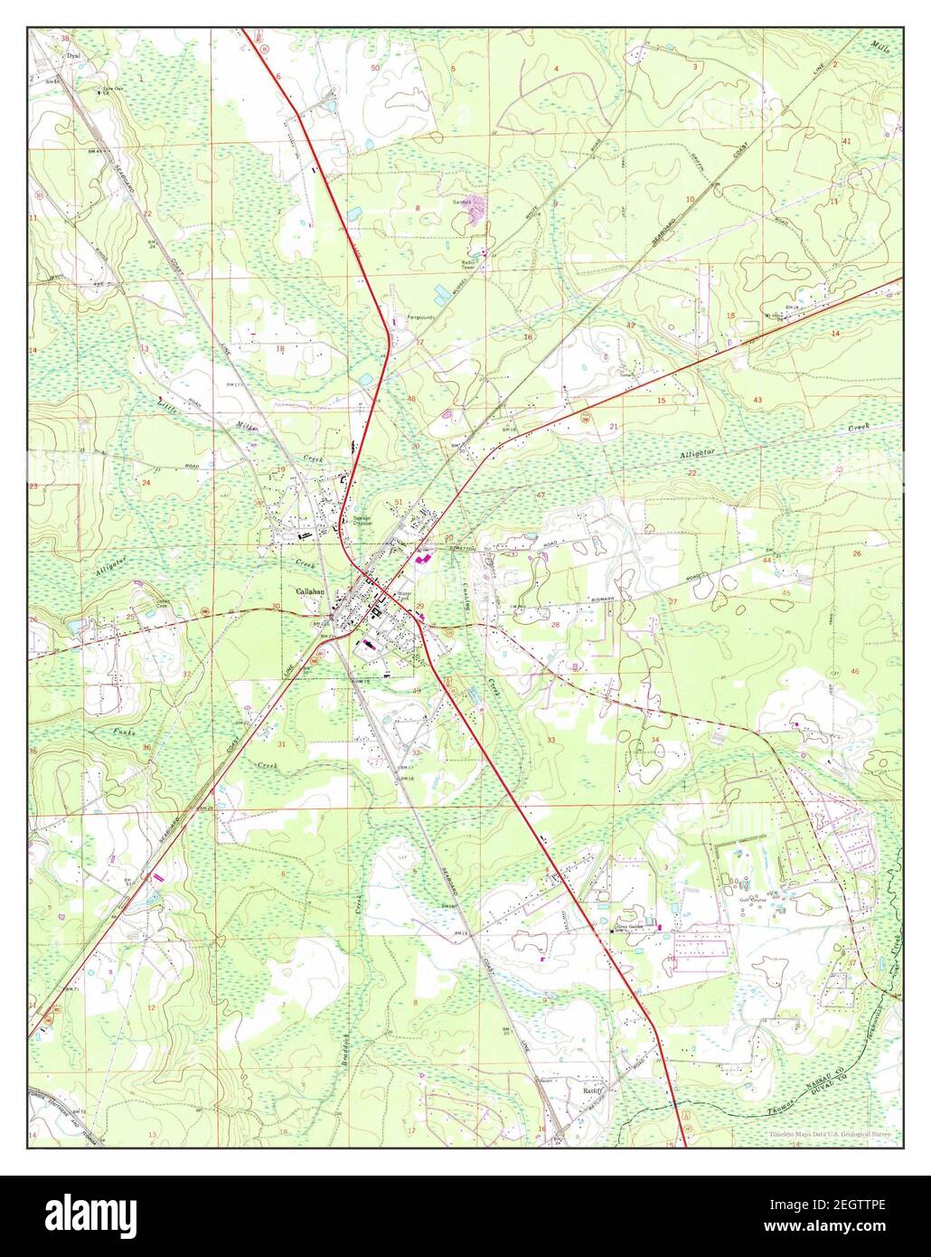 Callahan, Florida, map 1970, 124000, United States of America by