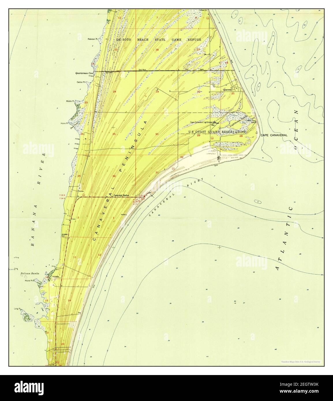 Cape Canaveral Florida map 1951 - Cape Canaveral Florida Map 1951 124000 United States Of America By Timeless Maps Data Us Geological Survey 2EGTW3K 