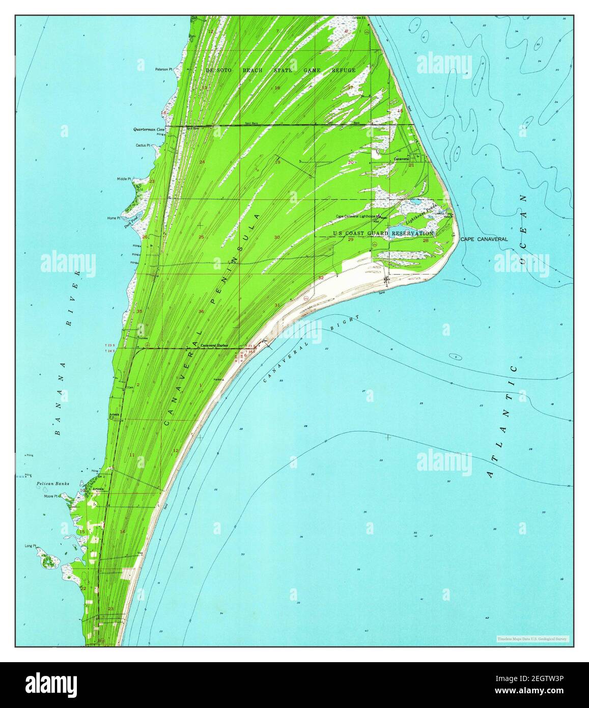Cape Canaveral Florida map 1951 - Cape Canaveral Florida Map 1951 124000 United States Of America By Timeless Maps Data Us Geological Survey 2EGTW3P 