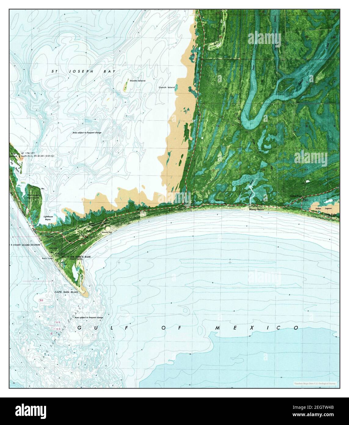 Cape San Blas Florida map 1982 - Cape San Blas Florida Map 1982 124000 United States Of America By Timeless Maps Data Us Geological Survey 2EGTW4B 