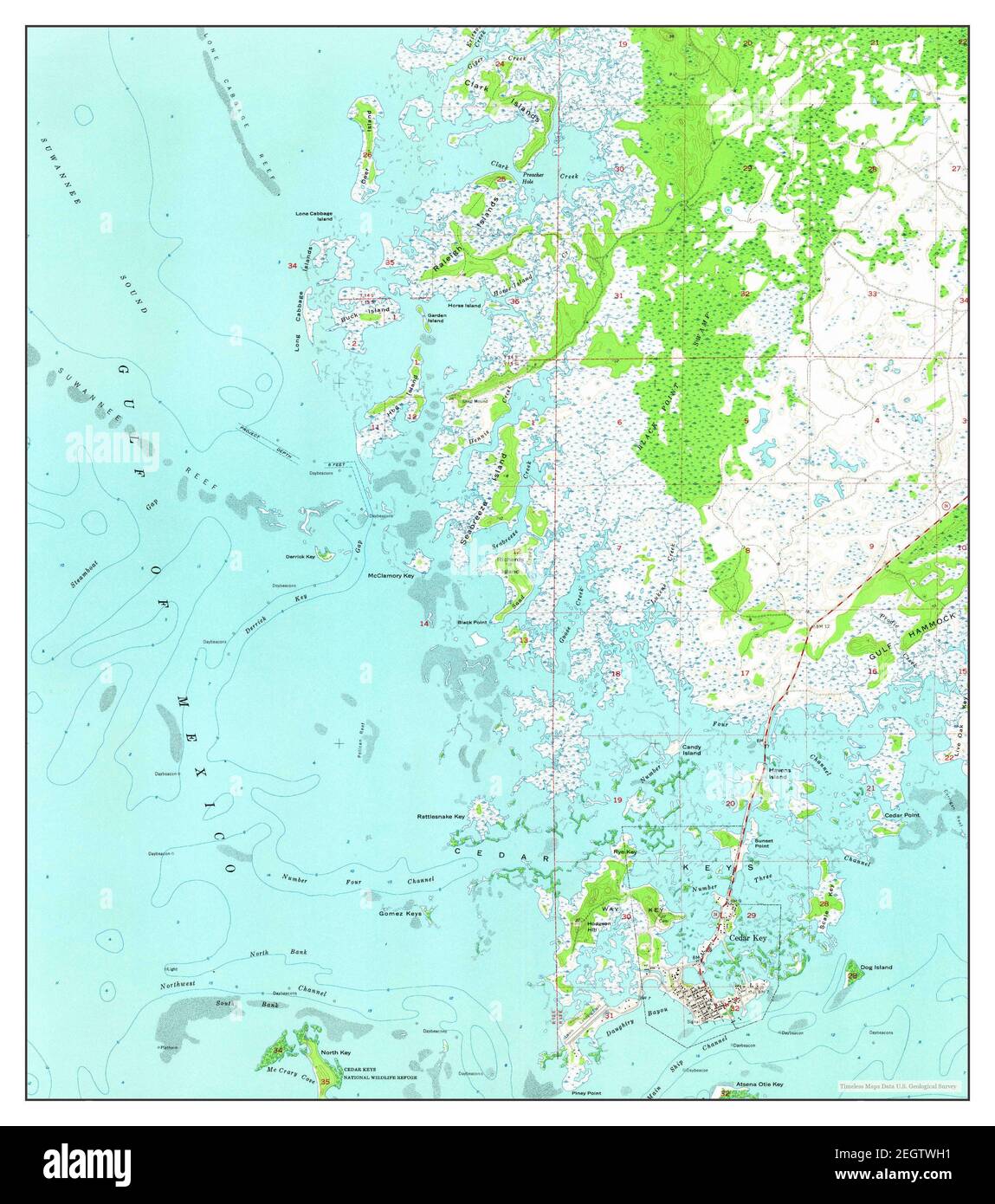 Map of cedar key florida Cut Out - Cedar Key Florida Map 1955 124000 United States Of America By Timeless Maps Data Us Geological Survey 2EGTWH1