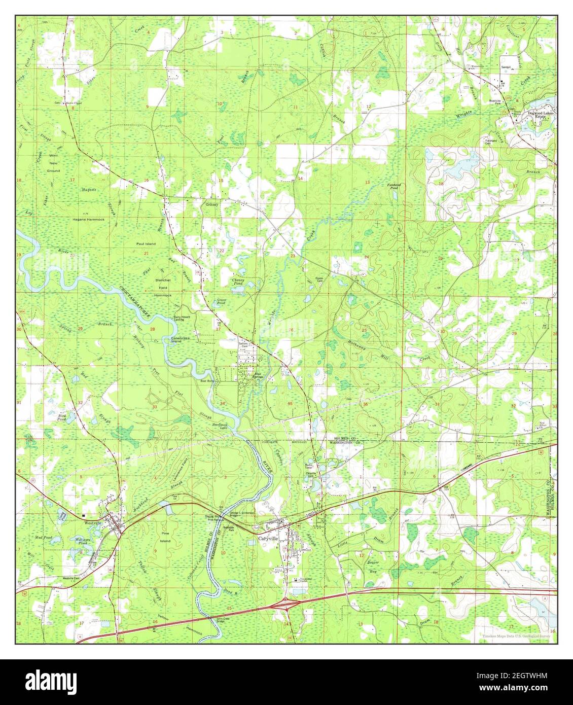 Caryville, Florida, map 1982, 124000, United States of America by