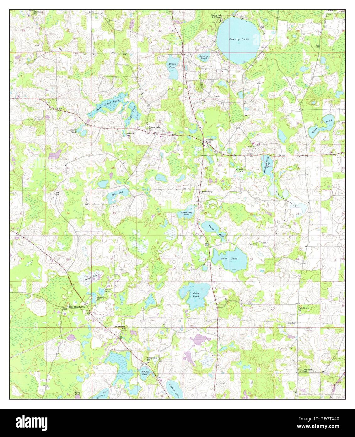 Cherry Lake, Florida, map 1960, 1:24000, United States of America by Timeless Maps, data U.S. Geological Survey Stock Photo