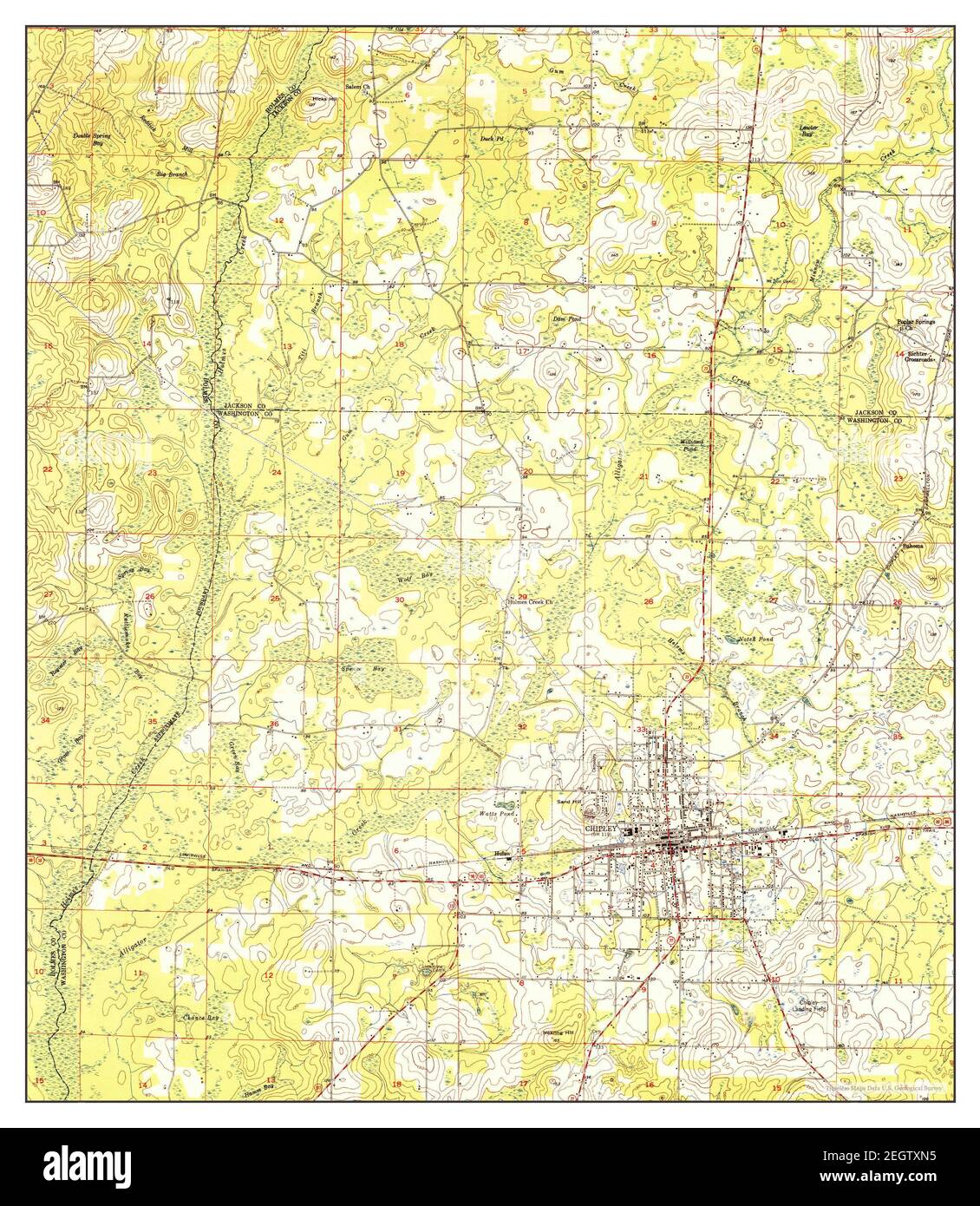 Chipley, Florida, map 1951, 124000, United States of America by