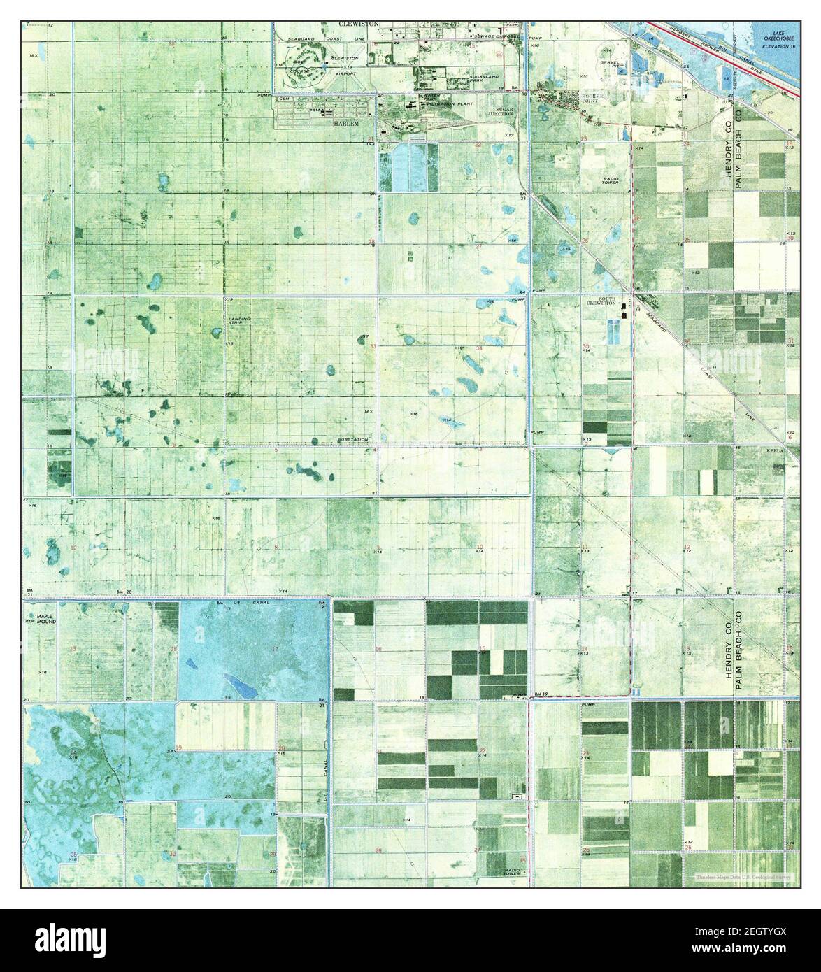 Clewiston South, Florida, map 1970, 124000, United States of America