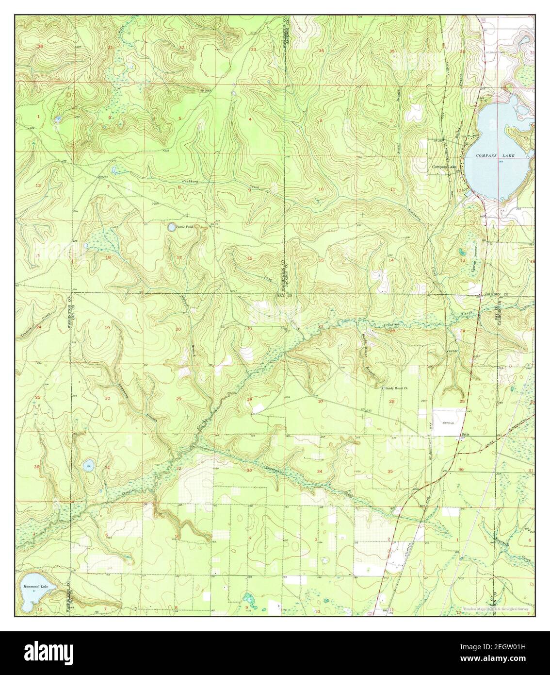Compass Lake, Florida, map 1952, 124000, United States of America by