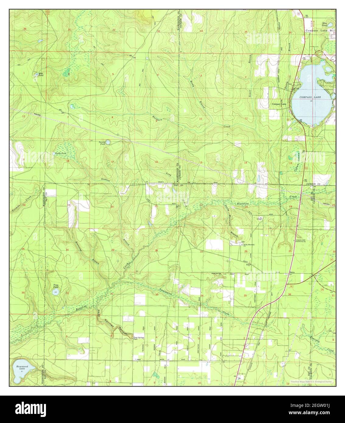 Compass Lake, Florida, map 1982, 1:24000, United States of America by Timeless Maps, data U.S. Geological Survey Stock Photo