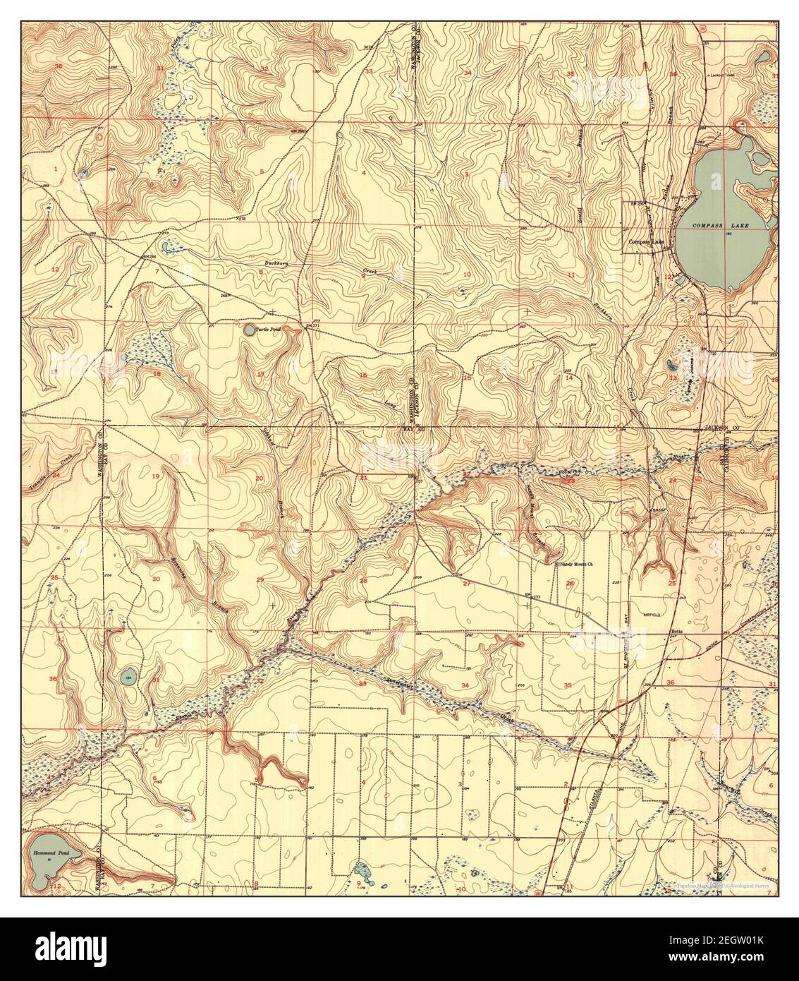 Compass Lake, Florida, map 1952, 1:24000, United States of America by Timeless Maps, data U.S. Geological Survey Stock Photo