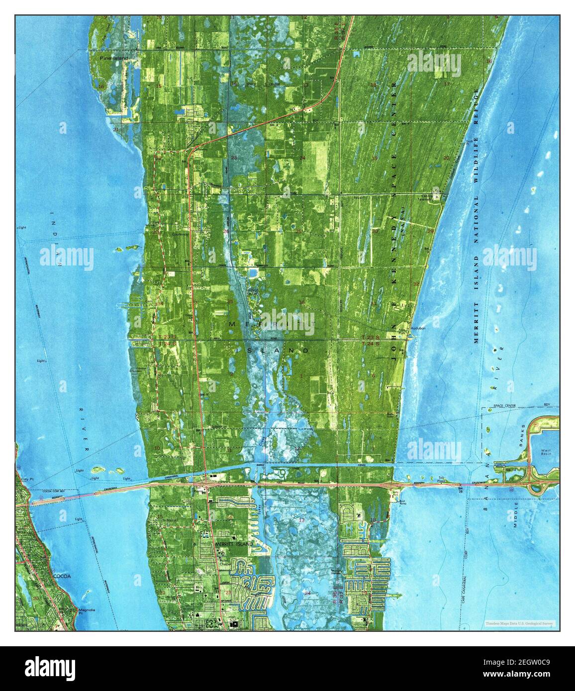 Courtenay, Florida, map 1976, 124000, United States of America by Timeless Maps, data U.S